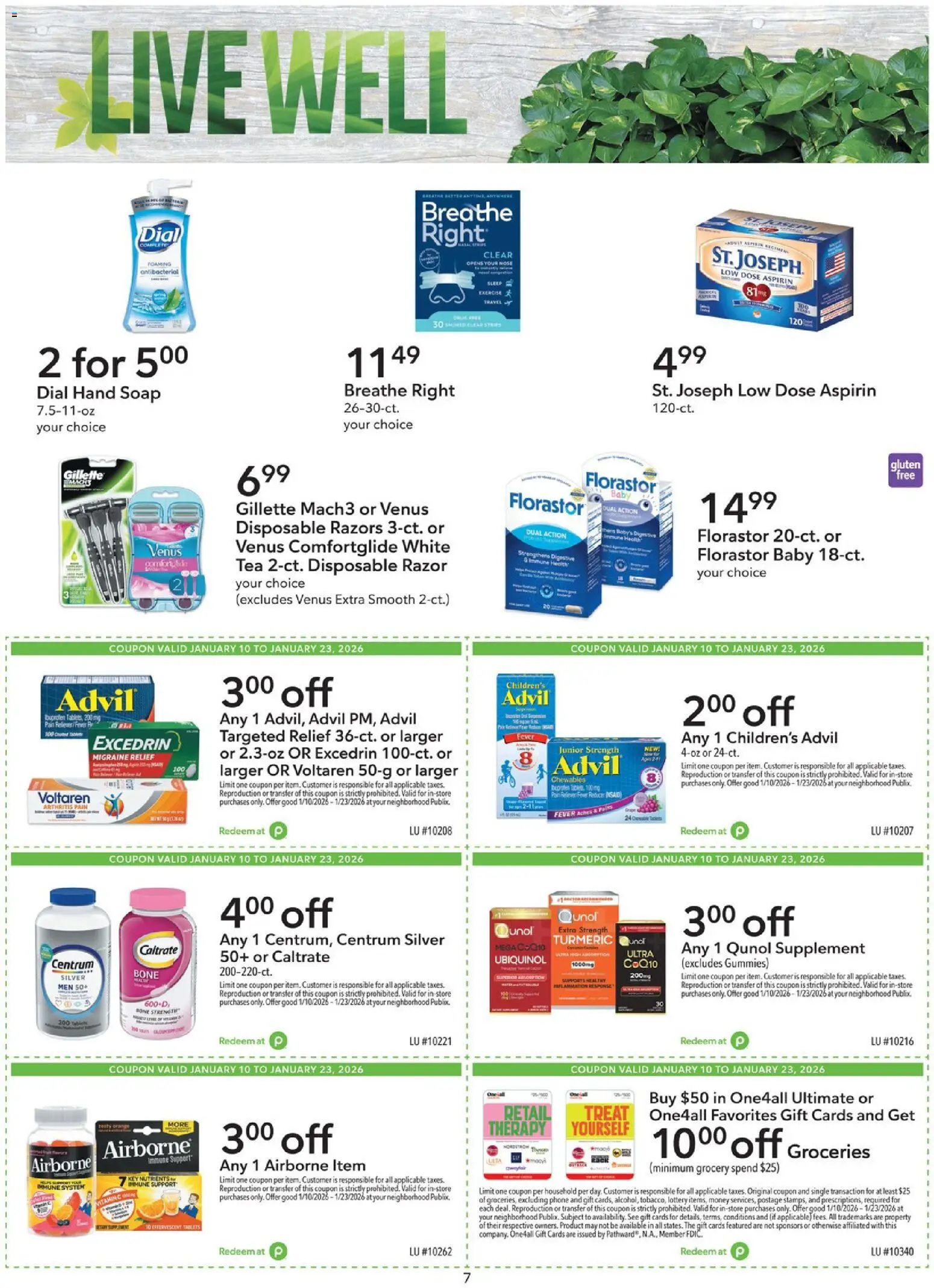 Publix Extra Savings - valid from 10.01.2026 | Page: 7 | Products: Vitamin, CoQ10, Turmeric, Phone