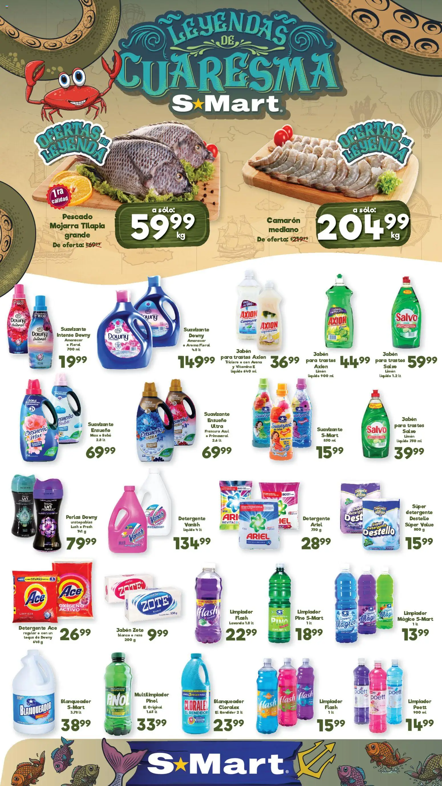 Nuevas ofertas de S-Mart válidas en toda la República Mexicana desde el 27.02.2026. ¡Encuentra las mejores ofertas en S-Mart folleto Ofertas de feria Nuevo Laredo ! | Página: 1 | Productos: Avena, Crema, Suavizante, Limpiador