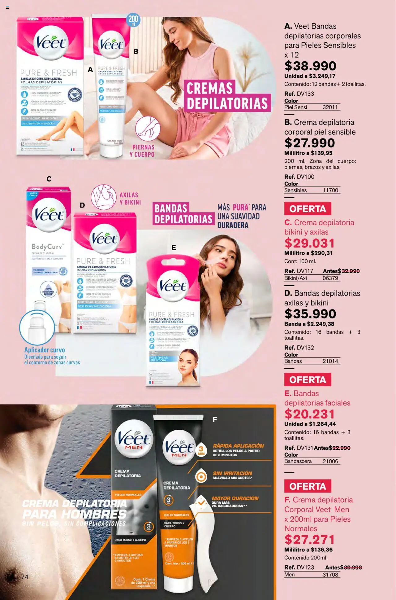 Leonisa revista - valida desde el 24.08.2025 | Página: 74 | Productos: Espatula, Crema, Bikini, Cera