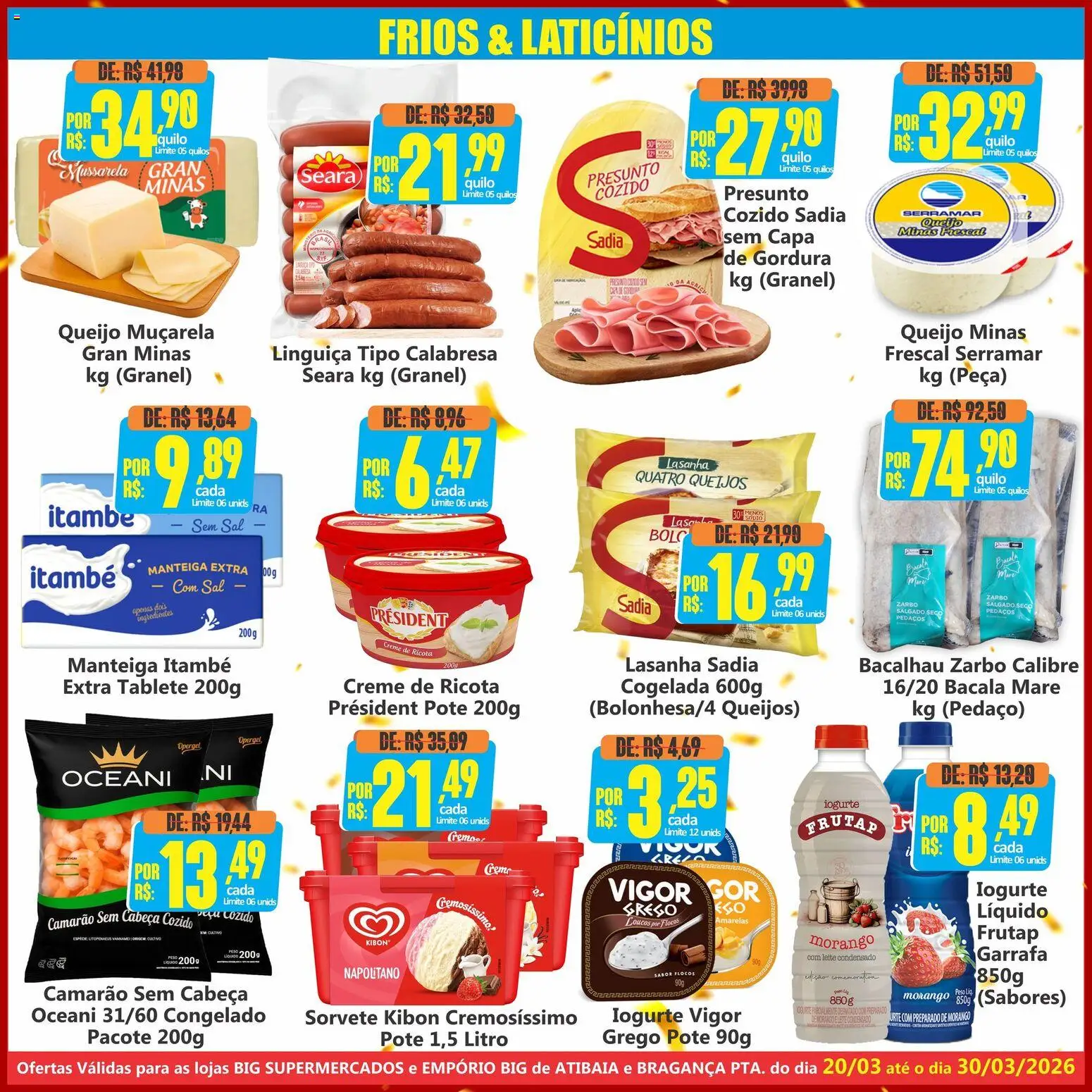 Big Supermercados Folheto - válido de 20.03.2026 | Página: 5 | Produtos: Leite, Iogurte, Flocos, Leite condensado