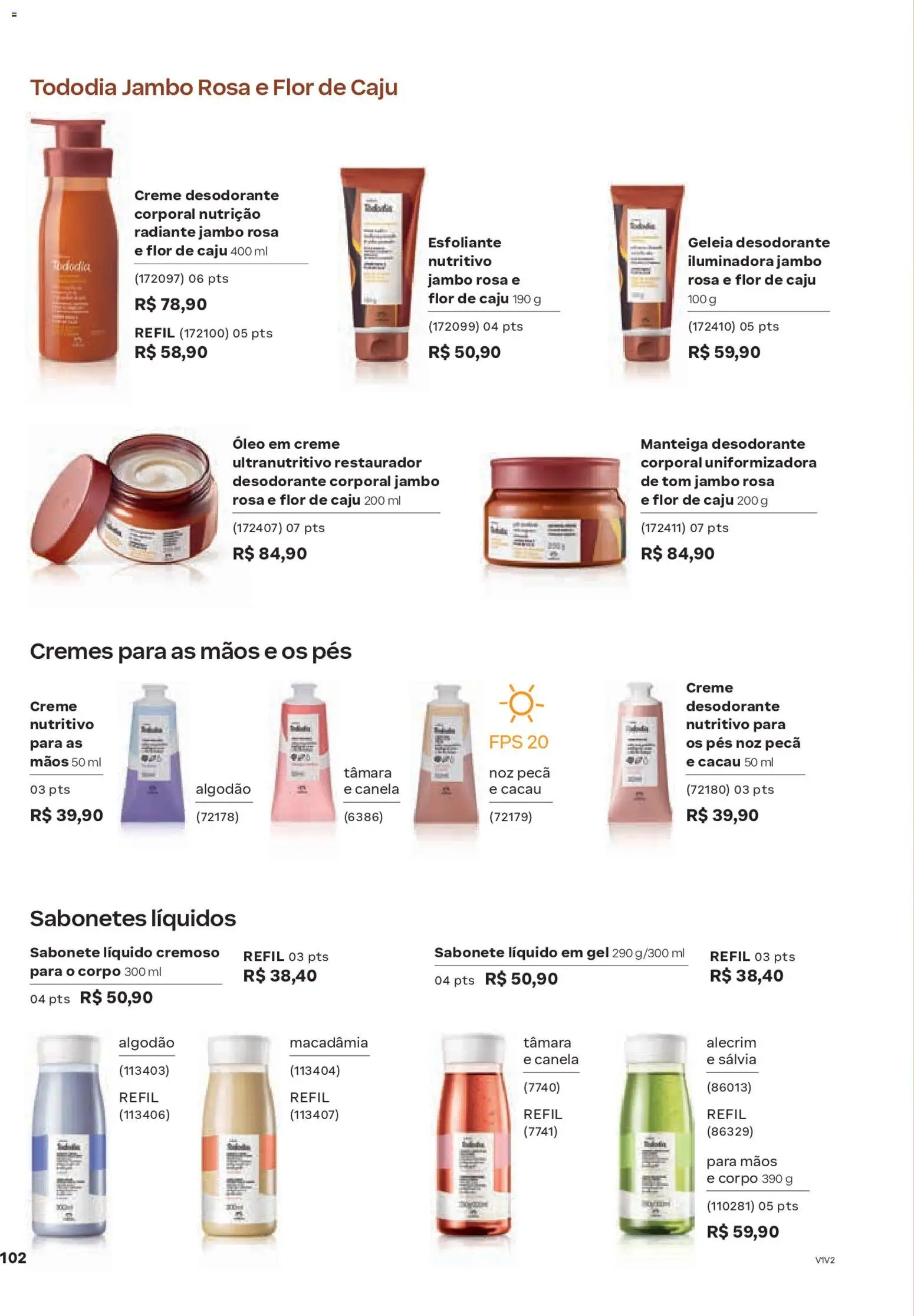 Natura Folheto - válido de 19.02.2026 | Página: 102 | Produtos: Caju, Macadâmia, Creme, Algodão