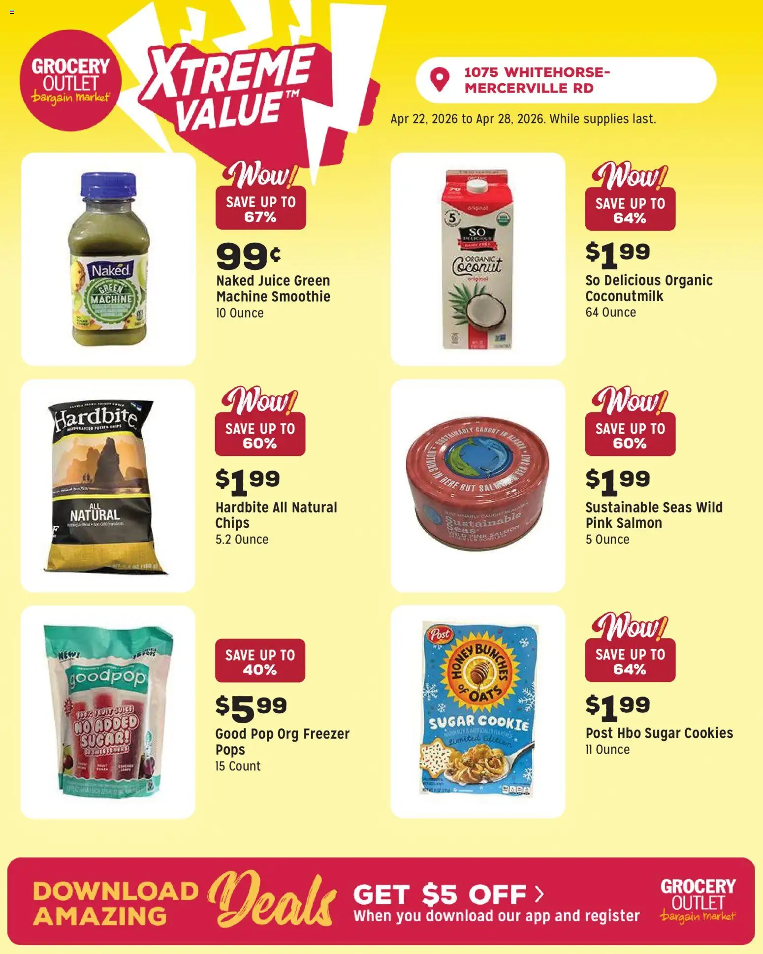 Grocery Outlet Weekly Ad - NJ - valid from 22.04.2026 | Page: 5 | Products: Chips, Cookies, Sugar, Freezer