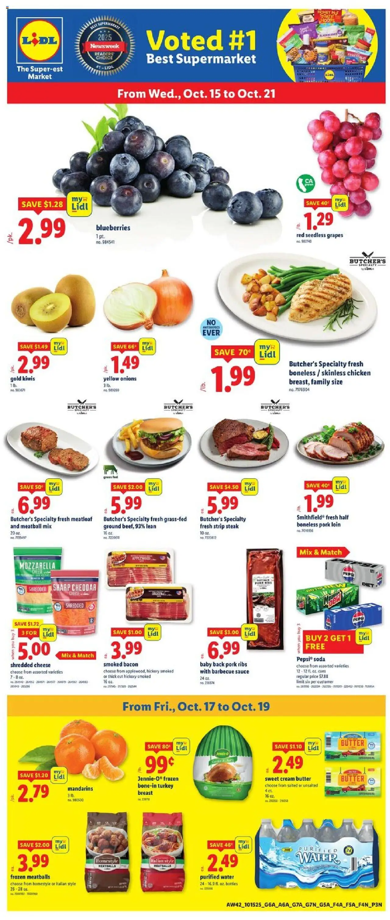Lidl Weekly Ad - SC - valid from 15.10.2025 | Page: 1 | Products: Cheese, Pork, Sauce, Grapes