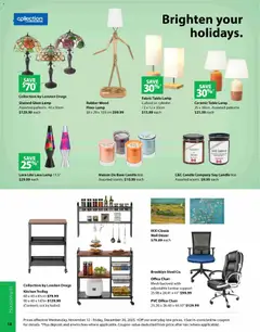 Preview of London Drugs - Specialty Cozy Christmas Catalogue from shop London Drugs valid from 12.11.2025 | Page: 18 | Products: Table, Chair, Lamp