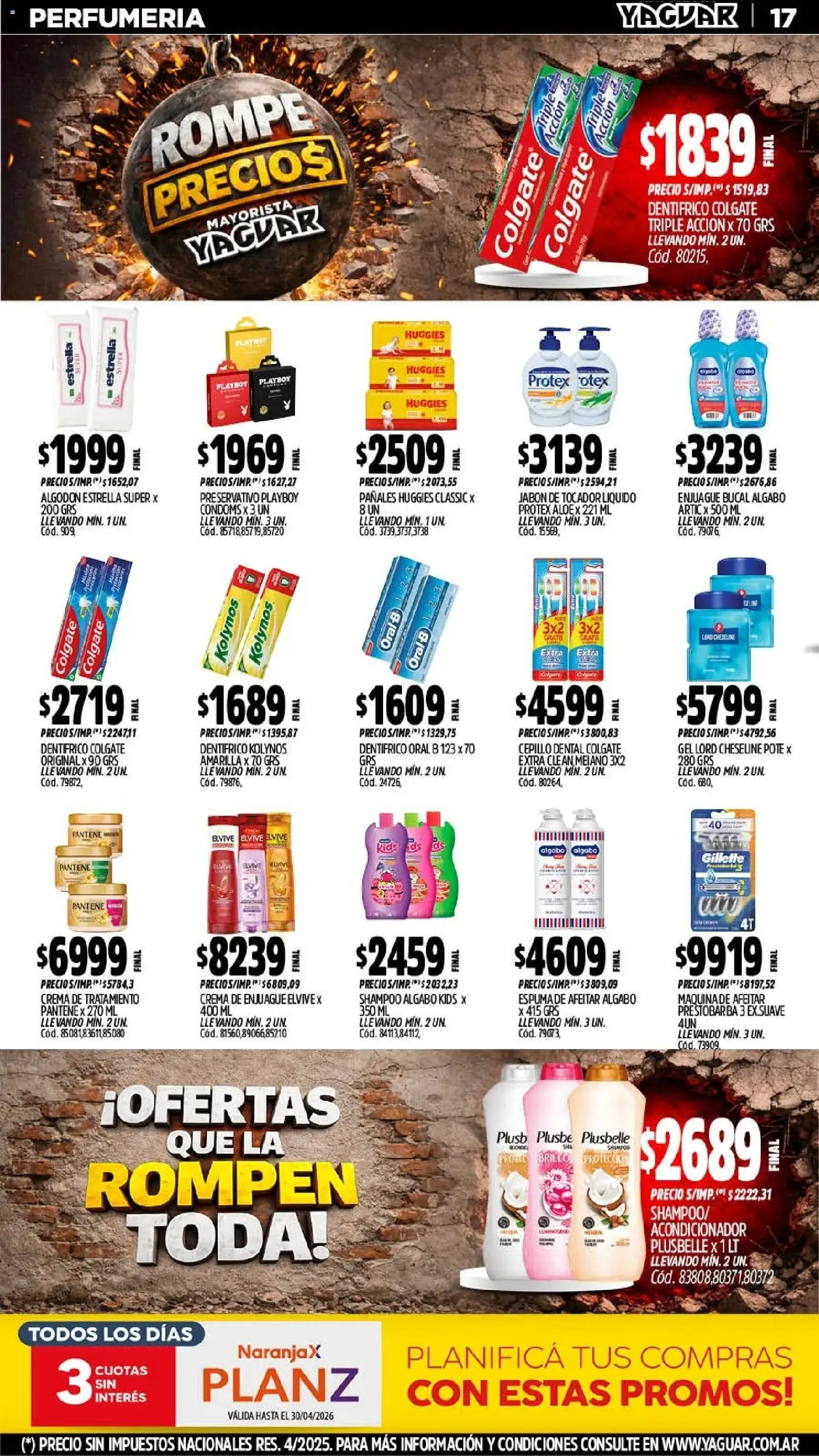 Yaguar catálogo │ válido desde el 20.04.2026 | Página: 17 | Productos: Shampoo, Acondicionador, Pañales, Crema