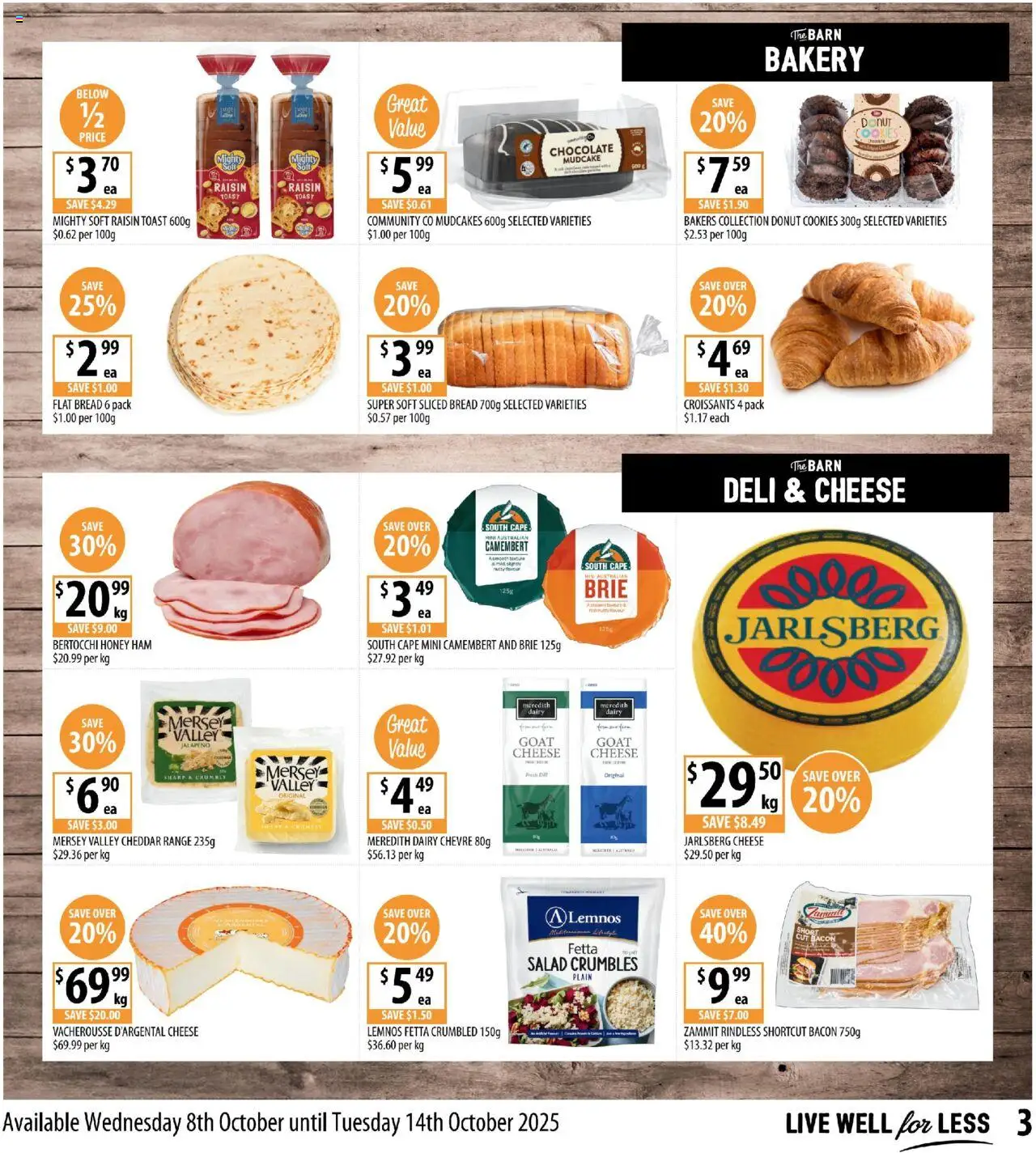 Supabarn catalogue - valid from 08.10.2025 | Page: 3 | Products: Dairy, Honey, Salad, Bakery