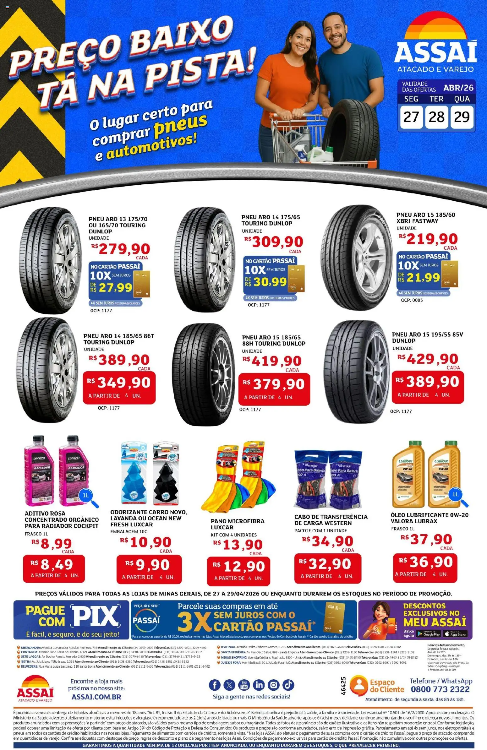 Assaí Atacadista Folheto - válido de 28.04.2026 | Página: 1 | Produtos: Radiador, Baixo, Telefone, Cabo