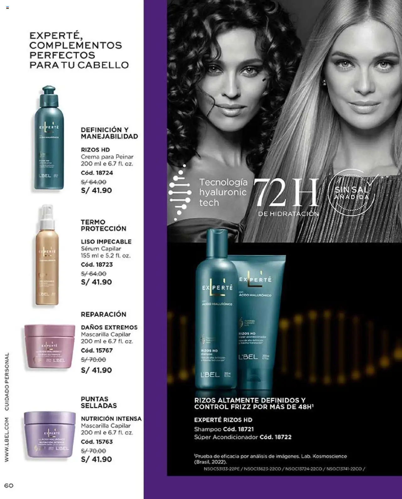 Catálogo L'Bel válido desde 29.07.2025 | Página: 60 | Productos: Shampoo, Acondicionador, Crema