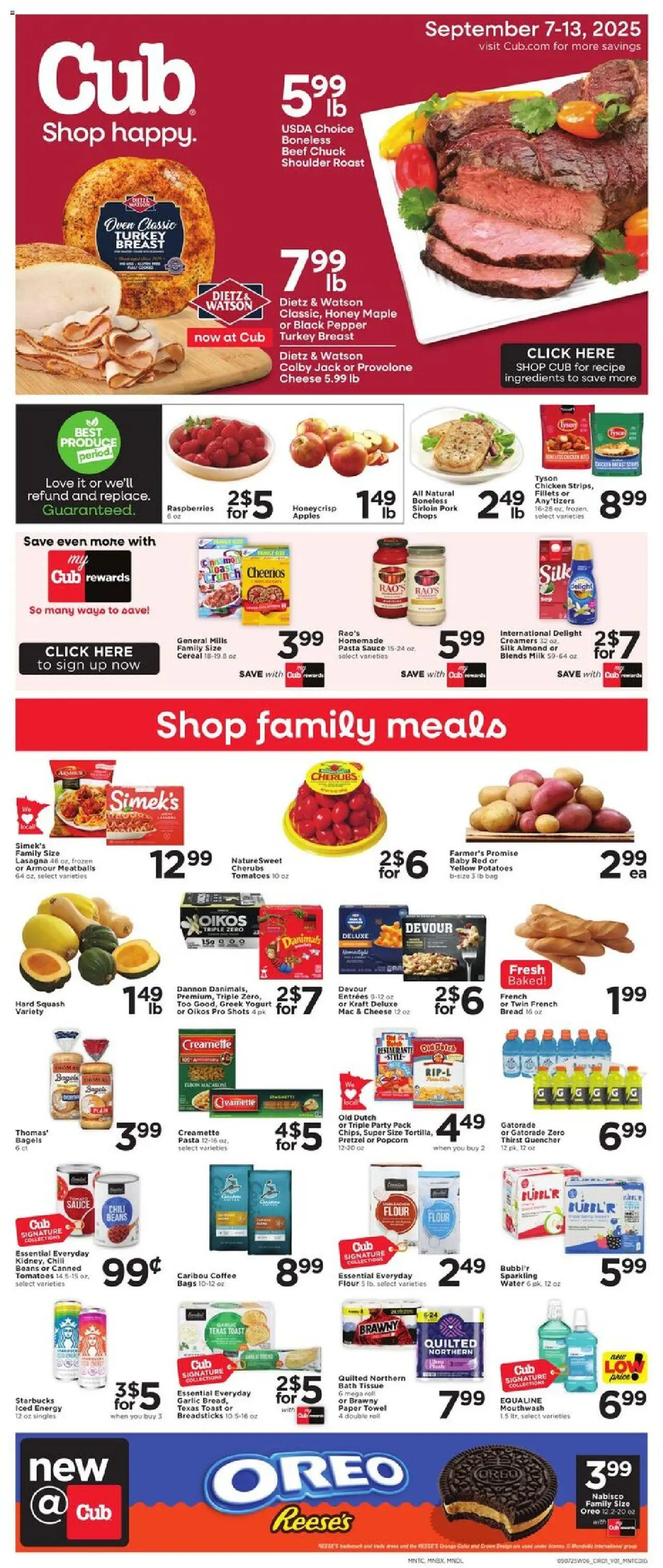 Cub Foods Weekly Ad - valid from 07.09.2025 | Page: 1 | Products: Pasta, Sauce, Pepper, Oven