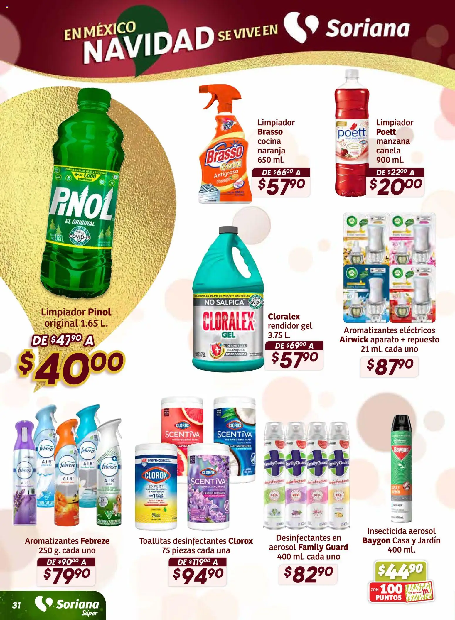 Nuevas ofertas de Soriana válidas en toda la República Mexicana desde el 11.12.2025. ¡Encuentra las mejores ofertas en Soriana - Preciazazaso Súper: Edo Mex, Gro, Hgo, Mor, Pue, Qto, Tlax, Ver! | Página: 31 | Productos: Manzana, Limpiador, Cloro, Insecticida