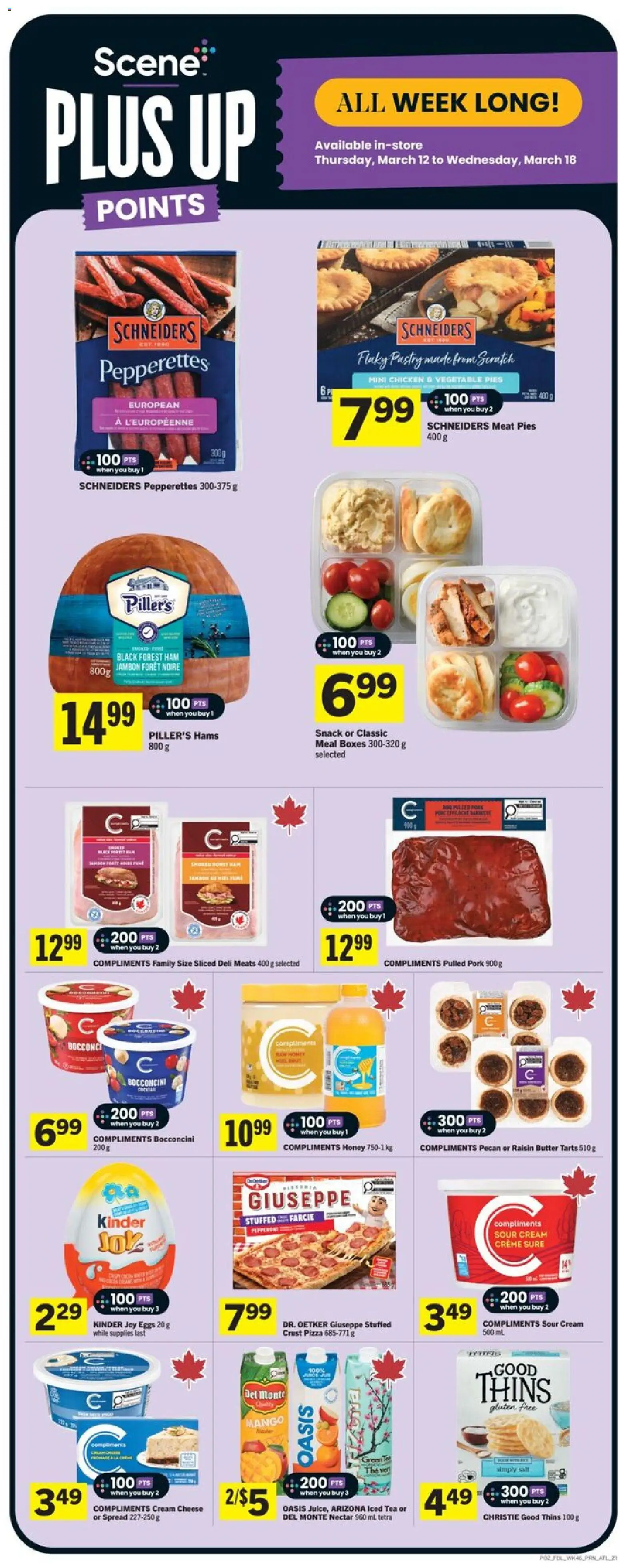 Foodland flyer valid from 12.03.2026 | Page: 3 | Products: Butter, Eggs, Pizza, Pork
