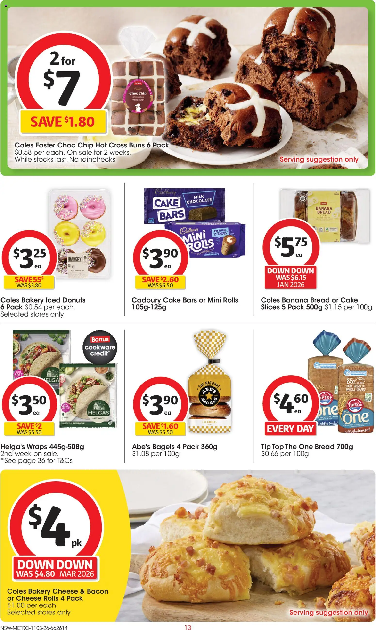 Coles catalogue - valid from 11.03.2026 | Page: 13 | Products: Bacon, Cheese, Chocolate, Cookware
