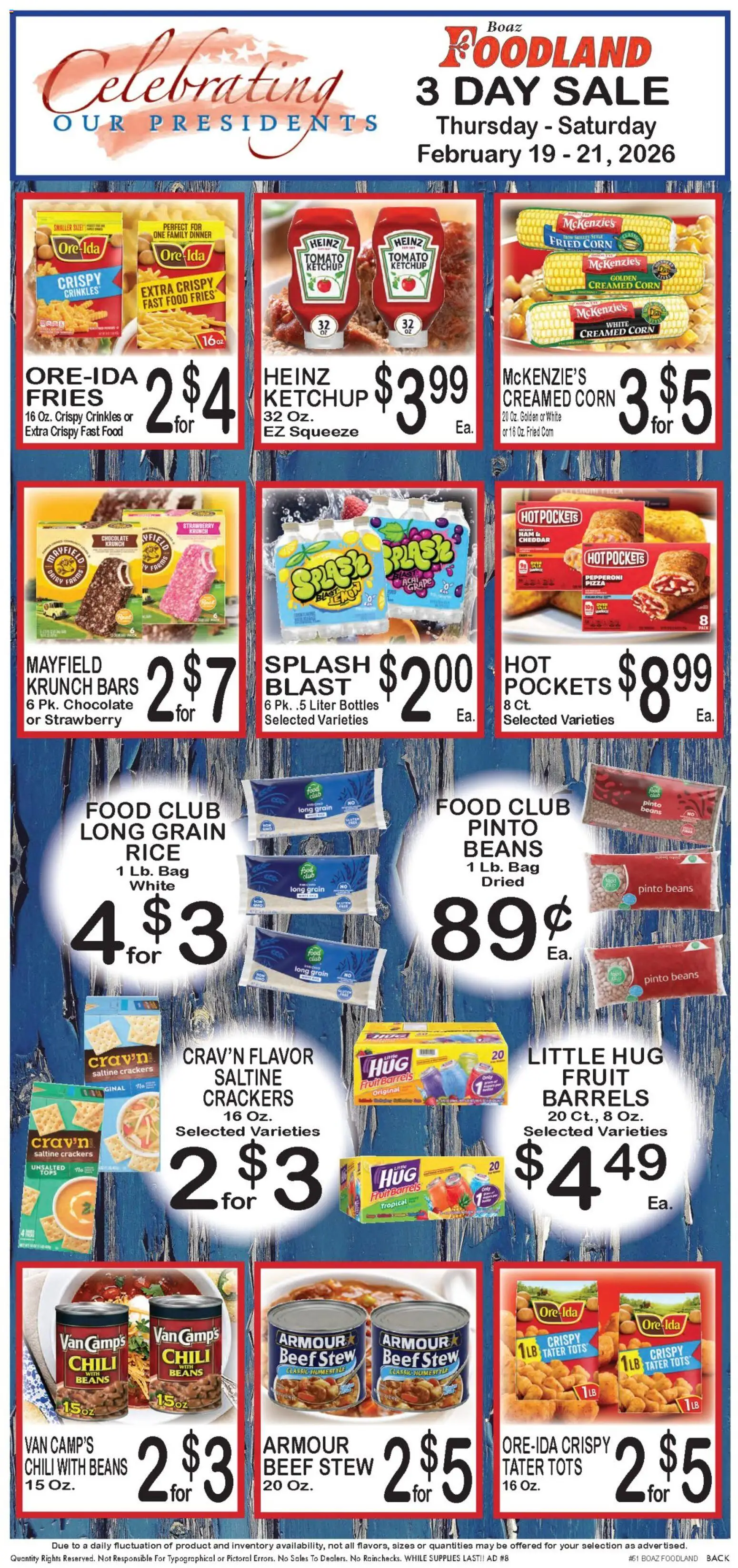 Foodland Weekly Ad - valid from 17.02.2026 | Page: 6 | Products: Corn, Ham, Pizza, Bag