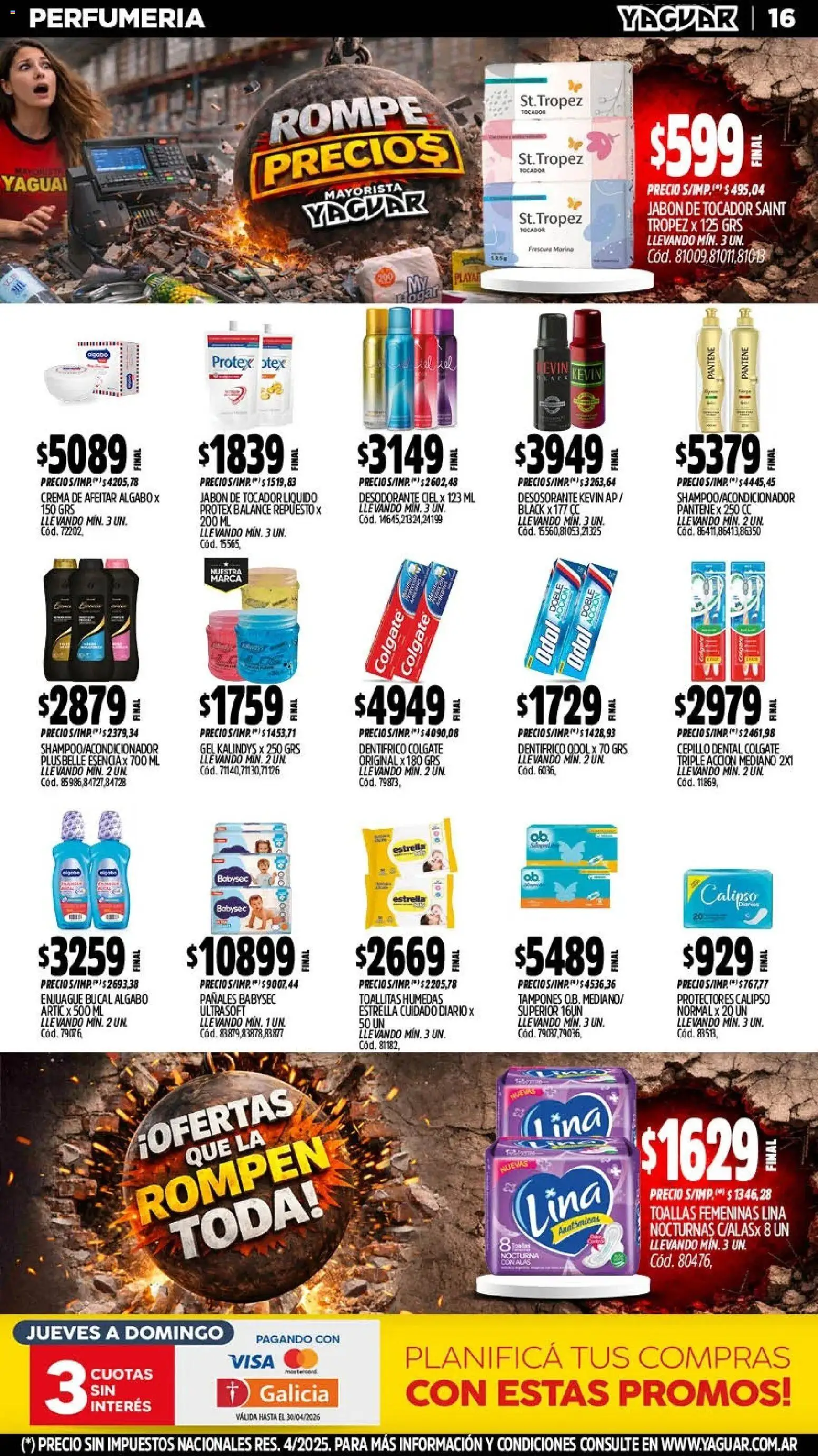 Yaguar - Oferta Semanal Trelew │ válido desde el 13.04.2026 | Página: 17 | Productos: Tampones, Toallas, Cepillo, Enjuague bucal