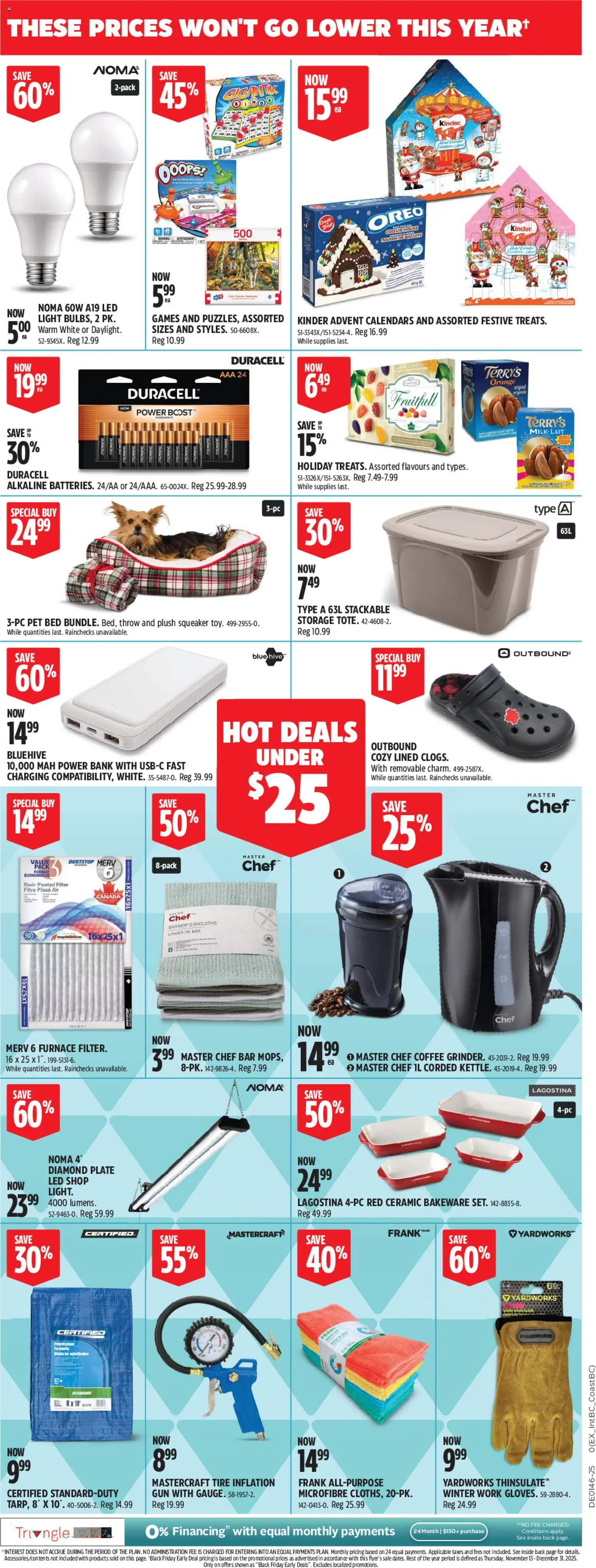 Canadian Tire flyer valid from 06.11.2025 | Page: 4 | Products: Bed, Milk, Coffee