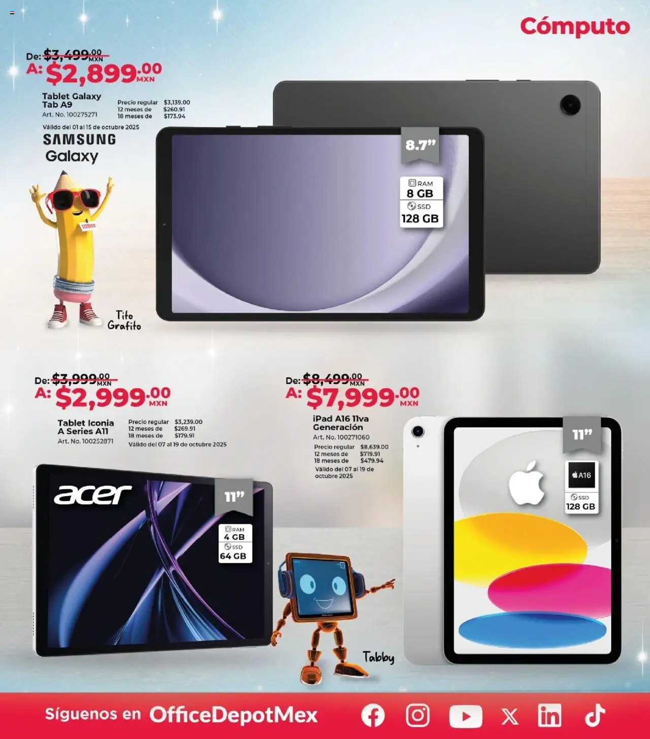 Nuevas ofertas de Office Depot válidas en toda la República Mexicana desde el 01.10.2025. ¡Encuentra las mejores ofertas en Office Depot - Catálogo! | Página: 14 | Productos: Tablet