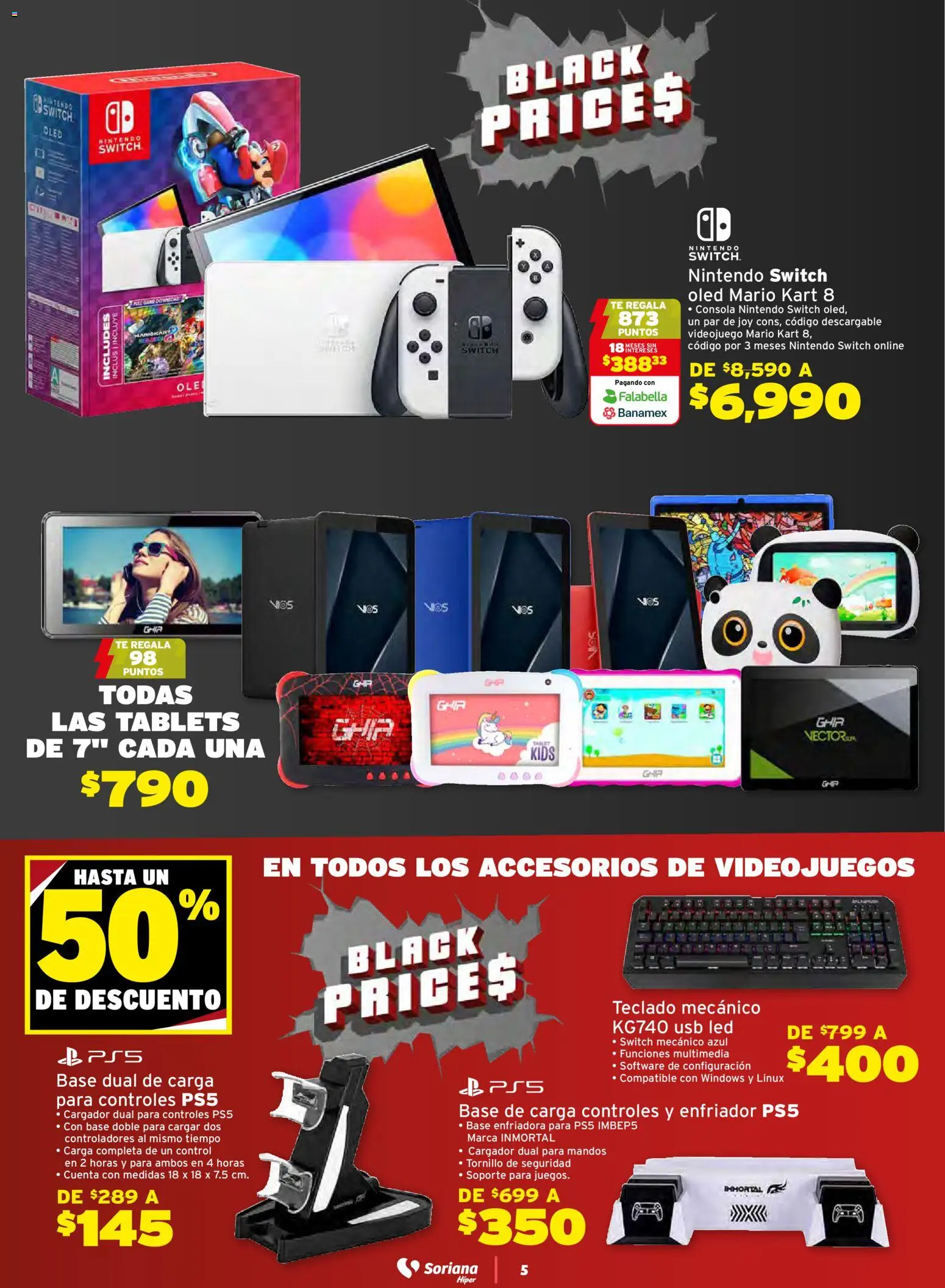 Nuevas ofertas de Soriana válidas en toda la República Mexicana desde el 21.11.2025. ¡Encuentra las mejores ofertas en Soriana - Black Prices Súper Nacional! | Página: 5 | Productos: Usb, Tornillo, Té, Teclado