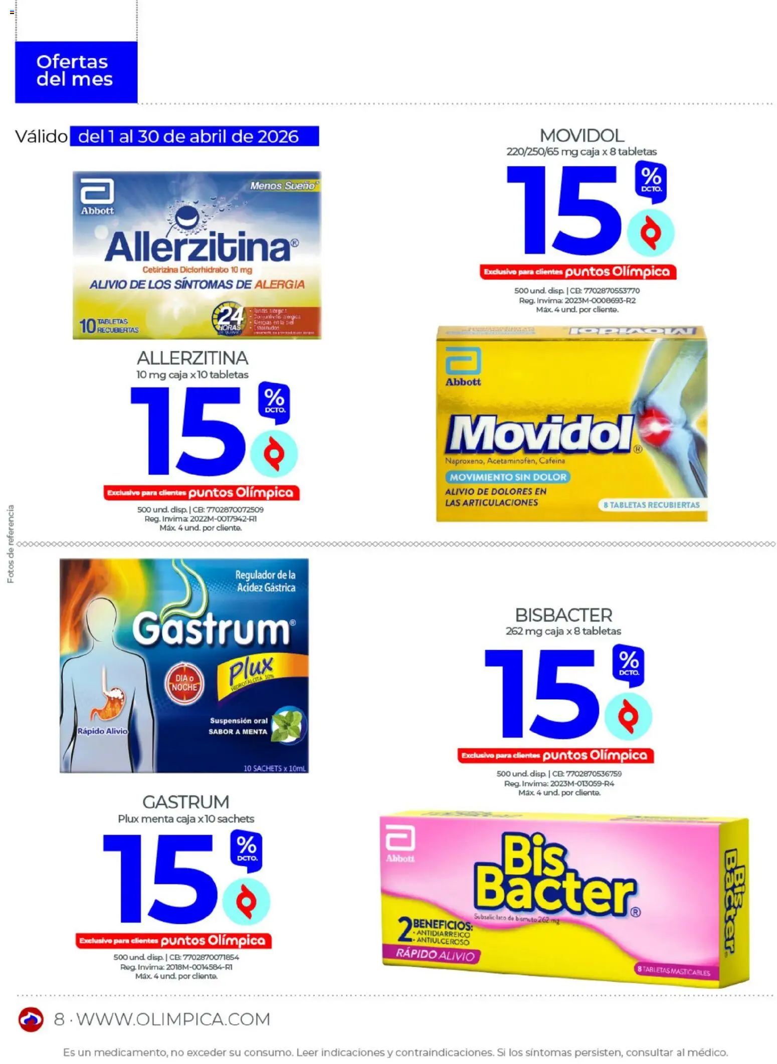 Olímpica revista - valida desde el 01.04.2026 | Página: 8 | Productos: Caja