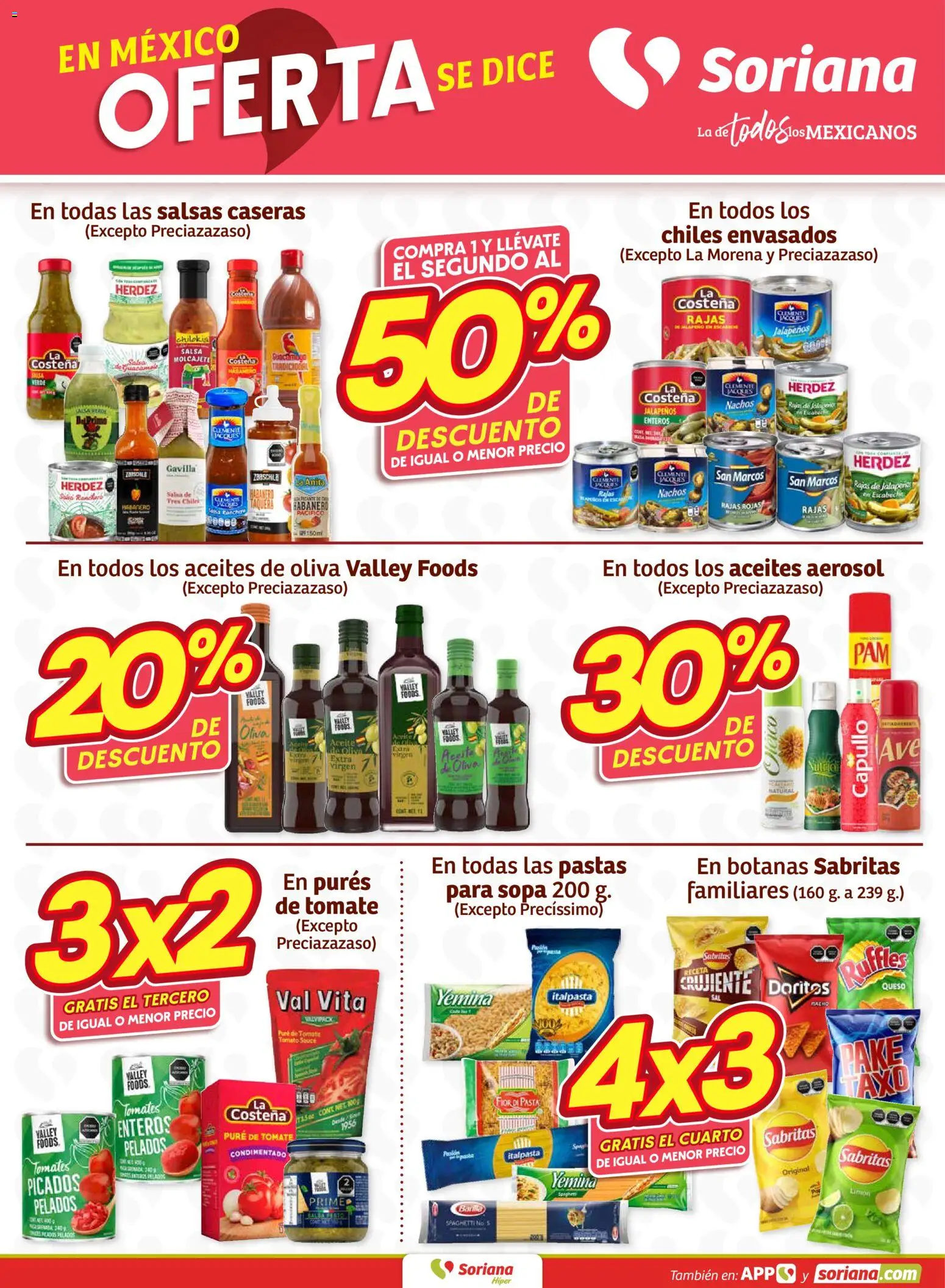Nuevas ofertas de Soriana válidas en toda la República Mexicana desde el 19.02.2026. ¡Encuentra las mejores ofertas en Soriana - Fin de Semana Híper: Chih, Delicias, Dur y Coah (excepto Saltillo)! | Página: 2 | Productos: Sopa, Tomate, Pure de Tomate, Tomates