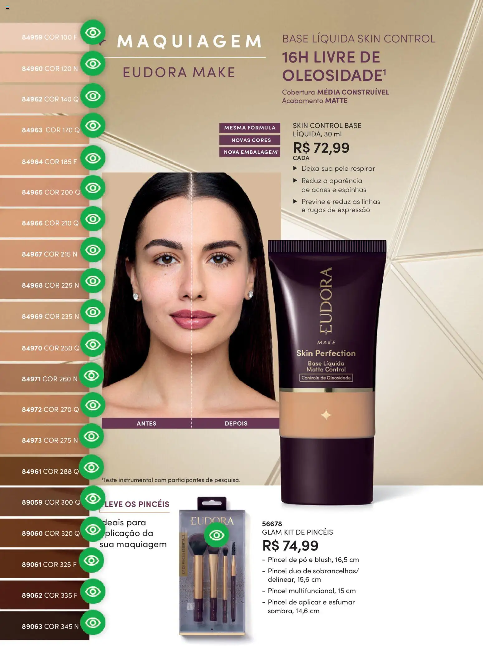 Eudora Folheto - válido de 17.12.2025 | Página: 77 | Produtos: Maquiagem, Pó, Pincel, Base