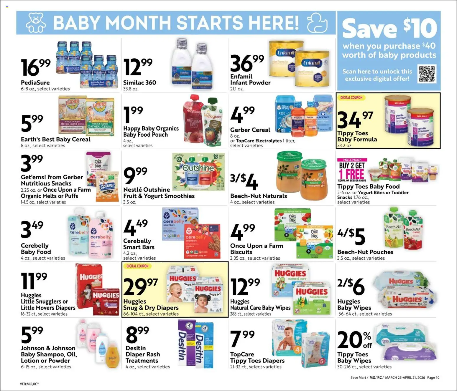 Save Mart Big Book of Savings - valid from 25.03.2026 | Page: 10 | Products: Powder, Yogurt, Rice, Baby food