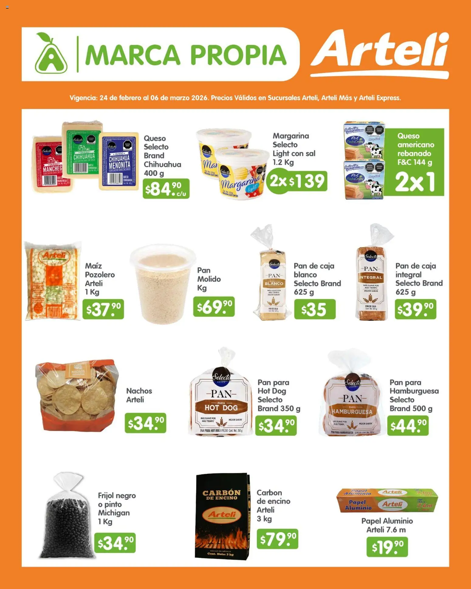 Nuevas ofertas de Arteli válidas en toda la República Mexicana desde el 24.02.2026. ¡Encuentra las mejores ofertas en Arteli folleto Quincenal! | Página: 3 | Productos: Sal, Queso, Margarina, Caja