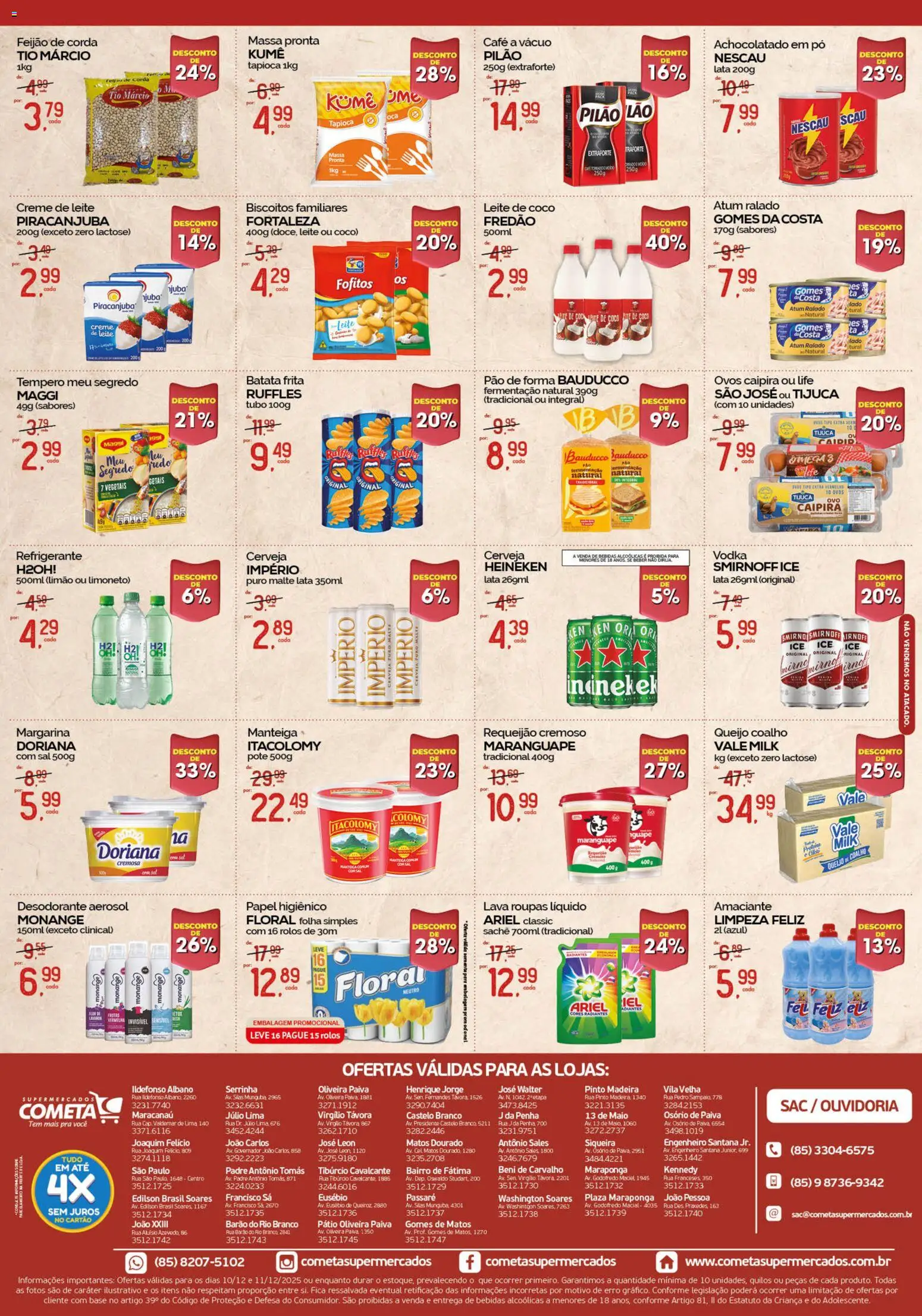 Cometa Supermercados Folheto - válido de 10.12.2025 | Página: 2 | Produtos: Desodorante, Maiô, Heineken, Atum