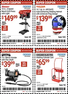 Preview of Harbor Freight weekly ads valid from 29.12.2025 | Page: 16 | Products: Press, Bench Grinder, Welding Helmet, Grinder