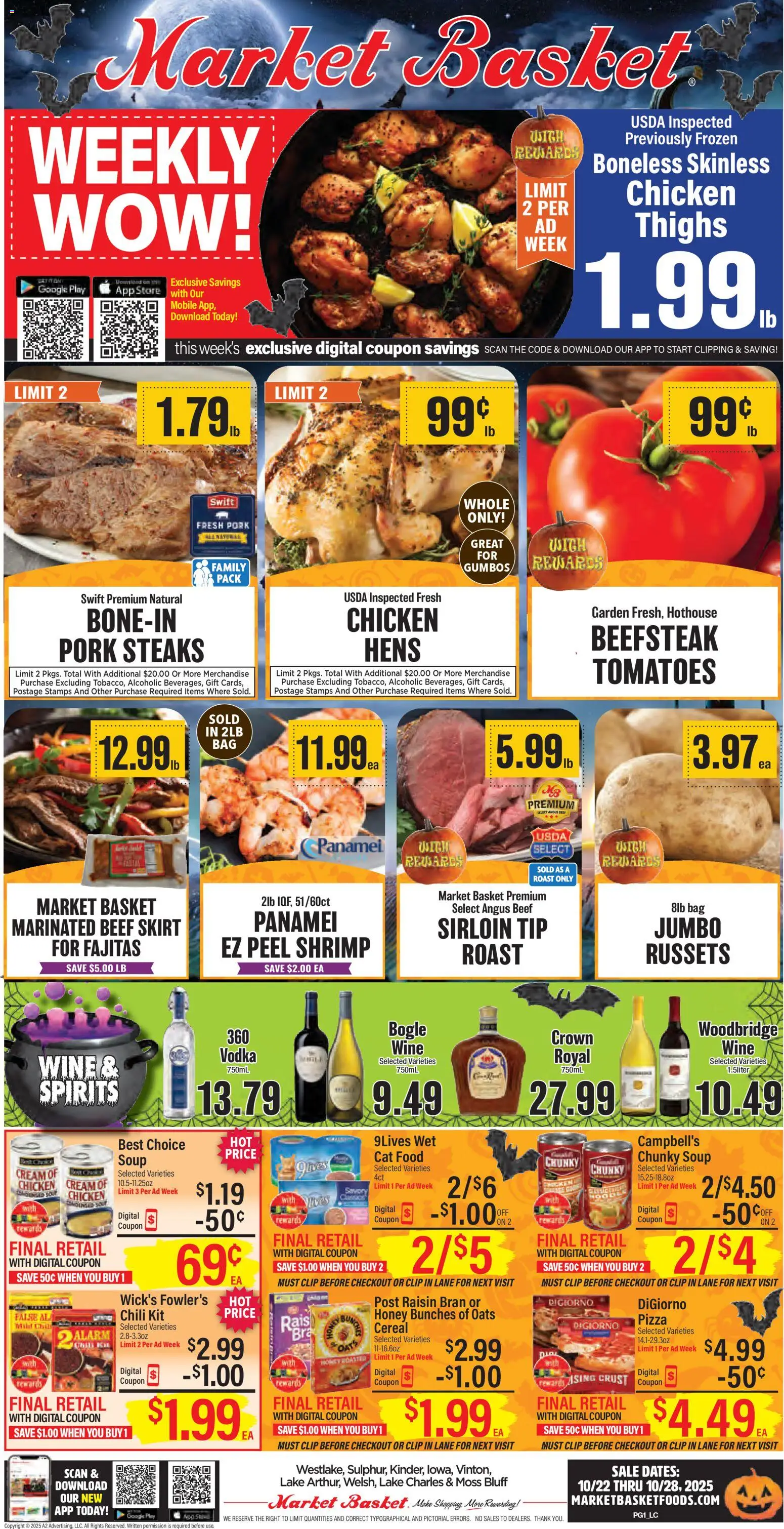 Market Basket - Lake Charles - valid from 22.10.2025 | Page: 1 | Products: Clip, Tomatoes, Beef, Cream