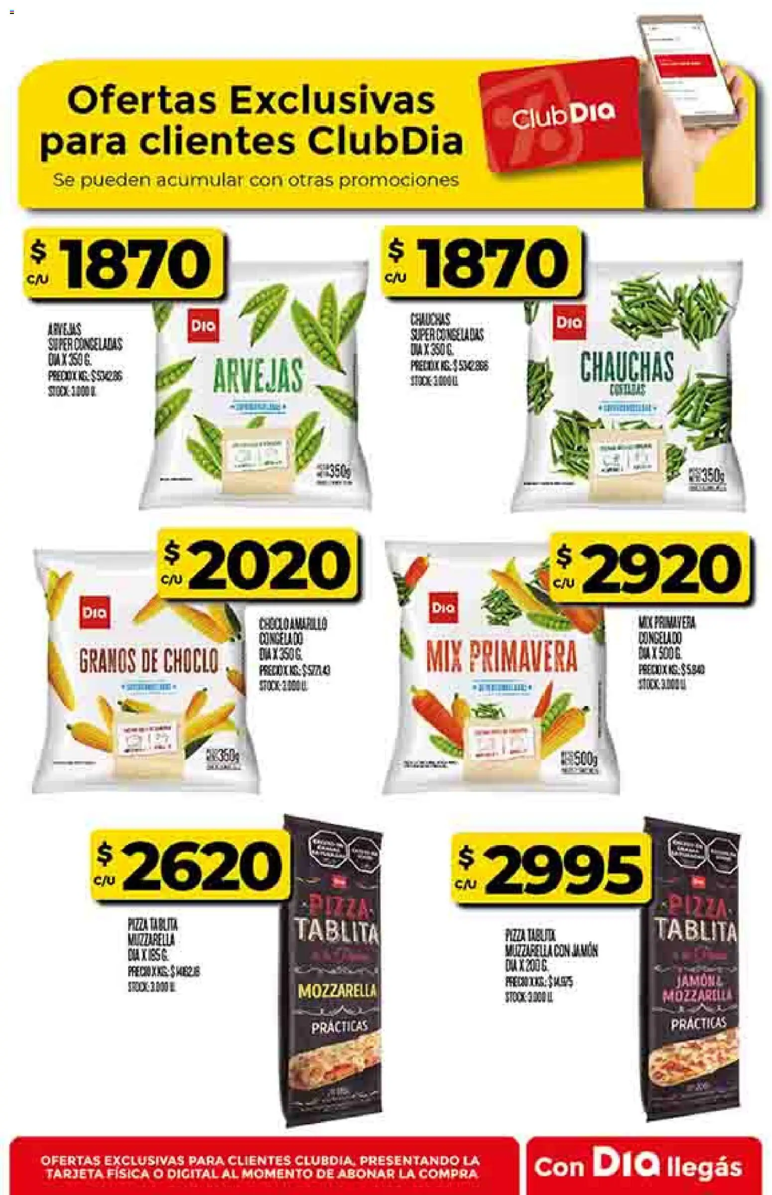 Supermercado DIA Ofertas │ válido desde el 28.01.2026 | Página: 44 | Productos: Choclo, Arvejas, Jamón, Pizza