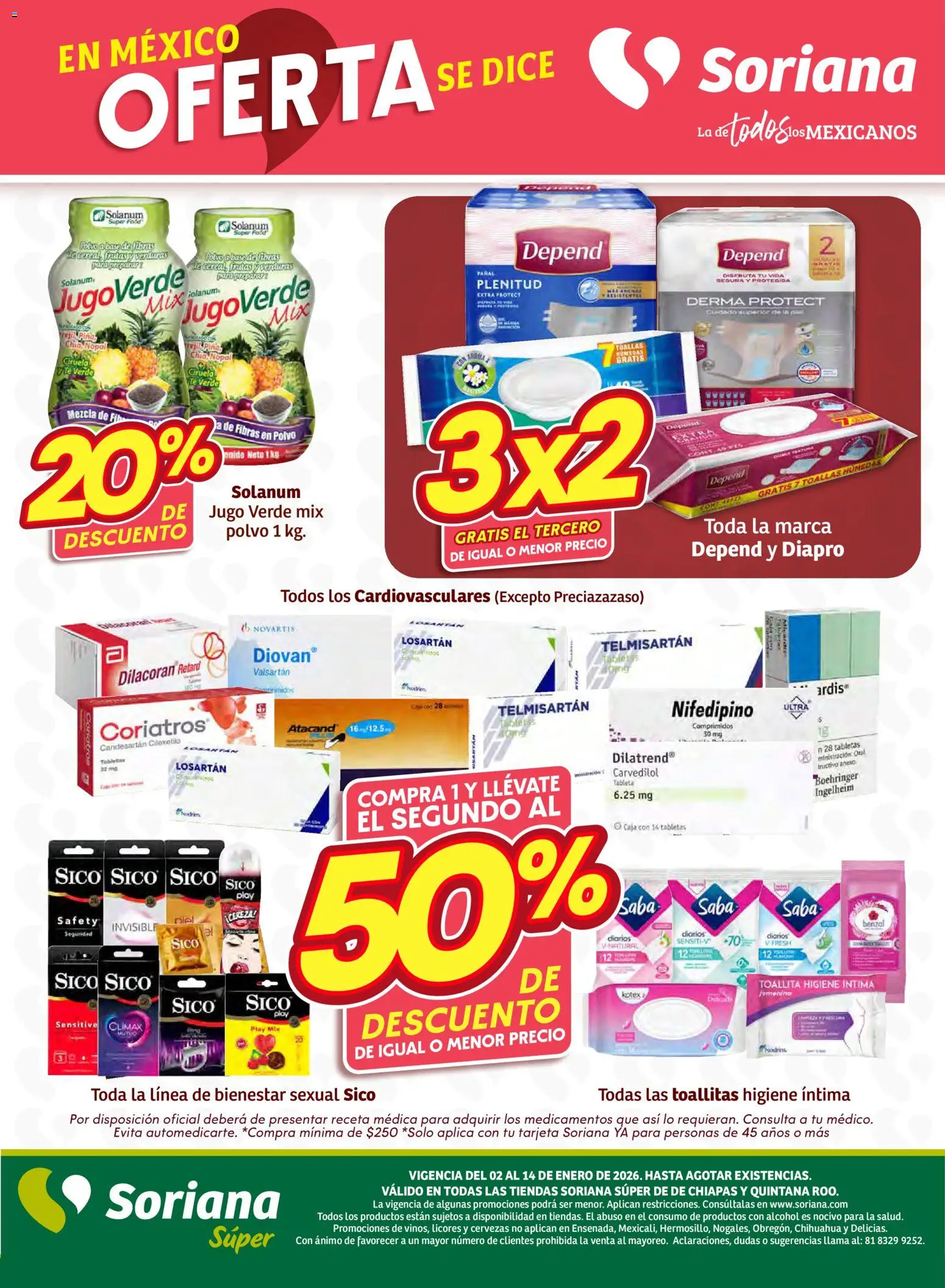 Nuevas ofertas de Soriana válidas en toda la República Mexicana desde el 02.01.2026. ¡Encuentra las mejores ofertas en Soriana - Preciazazaso Súper: Frontera Chia, Q. Roo! | Página: 32 | Productos: Jugo, Té, Toallas, Tableta
