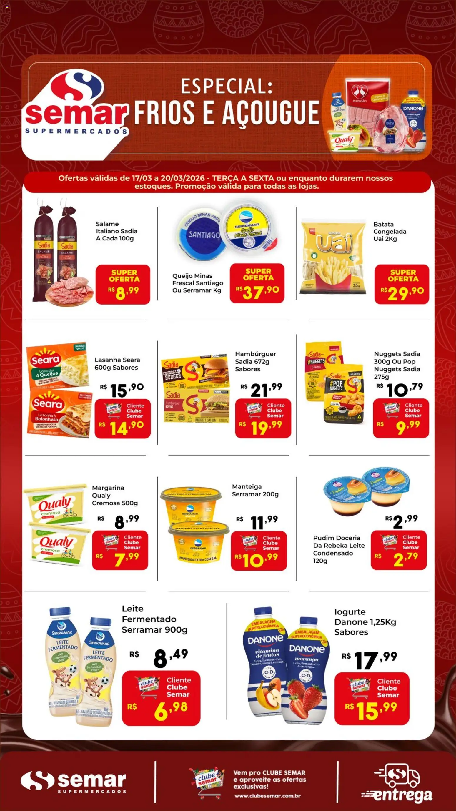 Semar Supermercado Folheto - válido de 17.03.2026 | Página: 1 | Produtos: Manteiga, Queijo, Lasanha, Batata