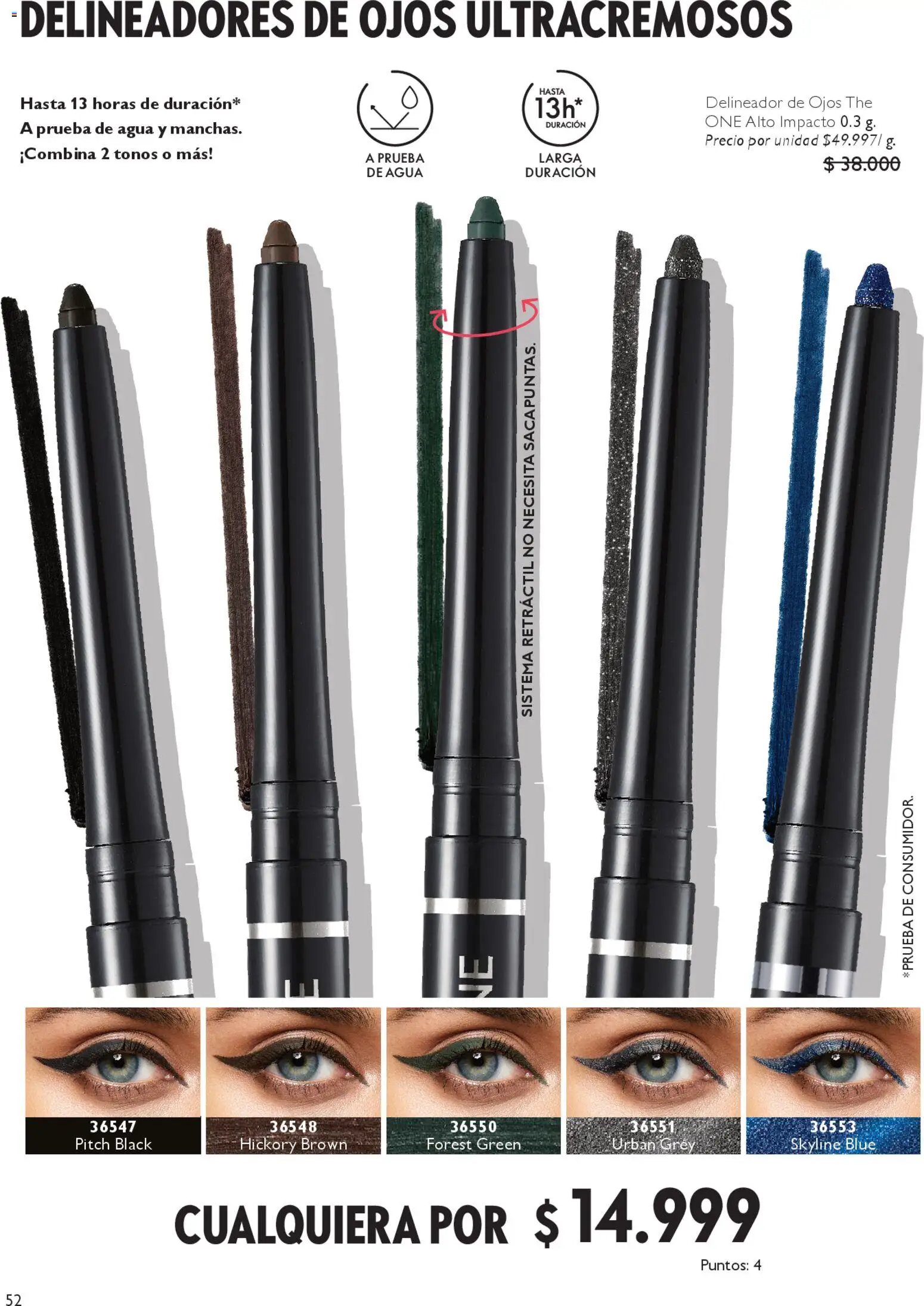 Oriflame revista - valida desde el 18.04.2026 | Página: 52 | Productos: Agua, Delineador de ojos, Delineador