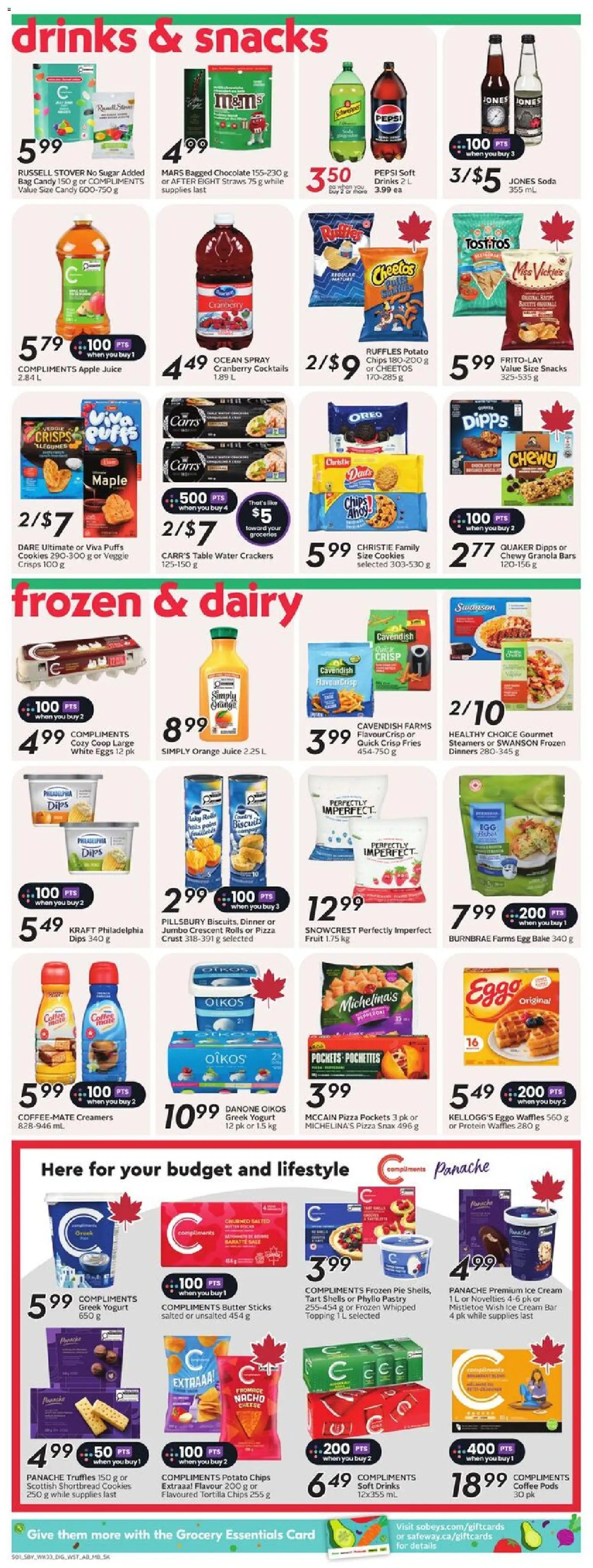 Safeway flyer valid from 11.12.2025 | Page: 11 | Products: Chips, Cream, Bag, Juice