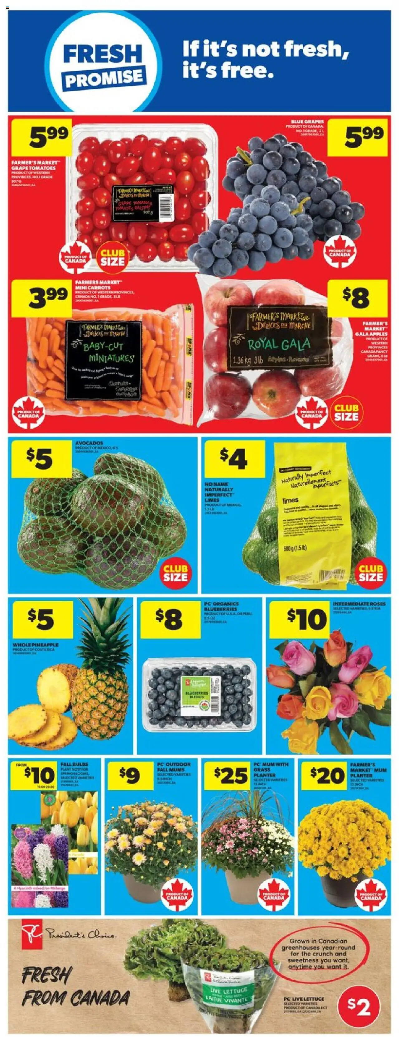 Real Canadian Superstore flyer valid from 04.09.2025 | Page: 13 | Products: Pineapple, PC, Apples, Tomatoes