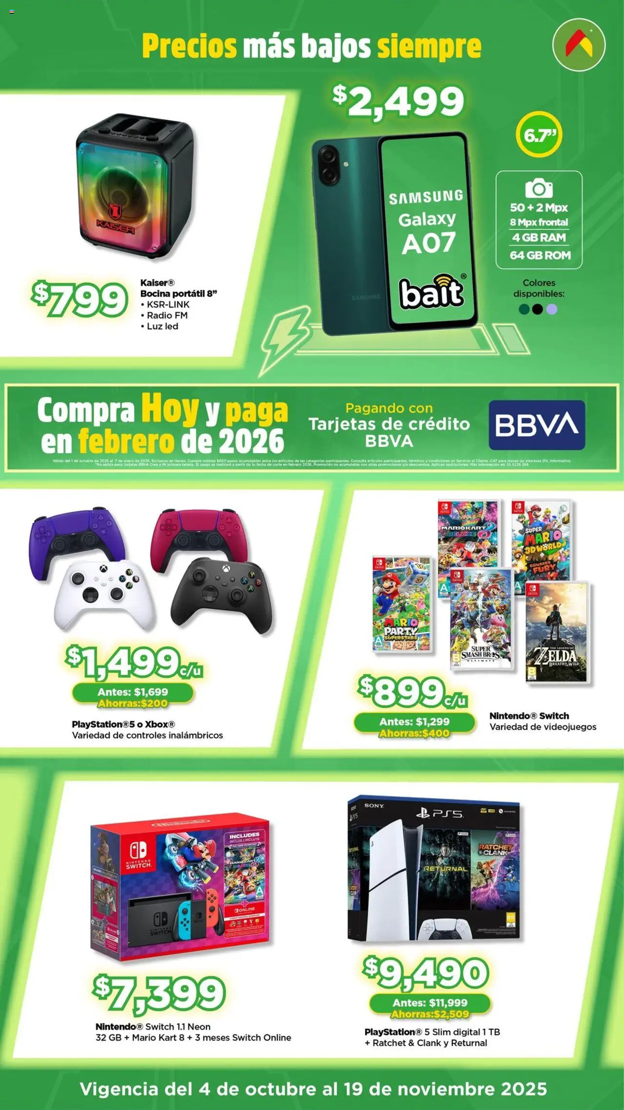Nuevas ofertas de Bodega Aurrerá válidas en toda la República Mexicana desde el 04.10.2025. ¡Encuentra las mejores ofertas en Bodega Aurrerá - Folleto Juguetirama ! | Página: 8 | Productos: Radio, Bocina