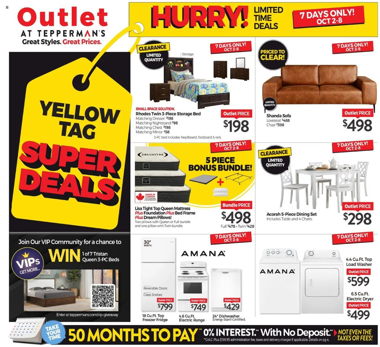 Tepperman's flyer valid from 02.10.2025 | Page: 9 | Products: Freezer, Dryer, Dishwasher, Sofa