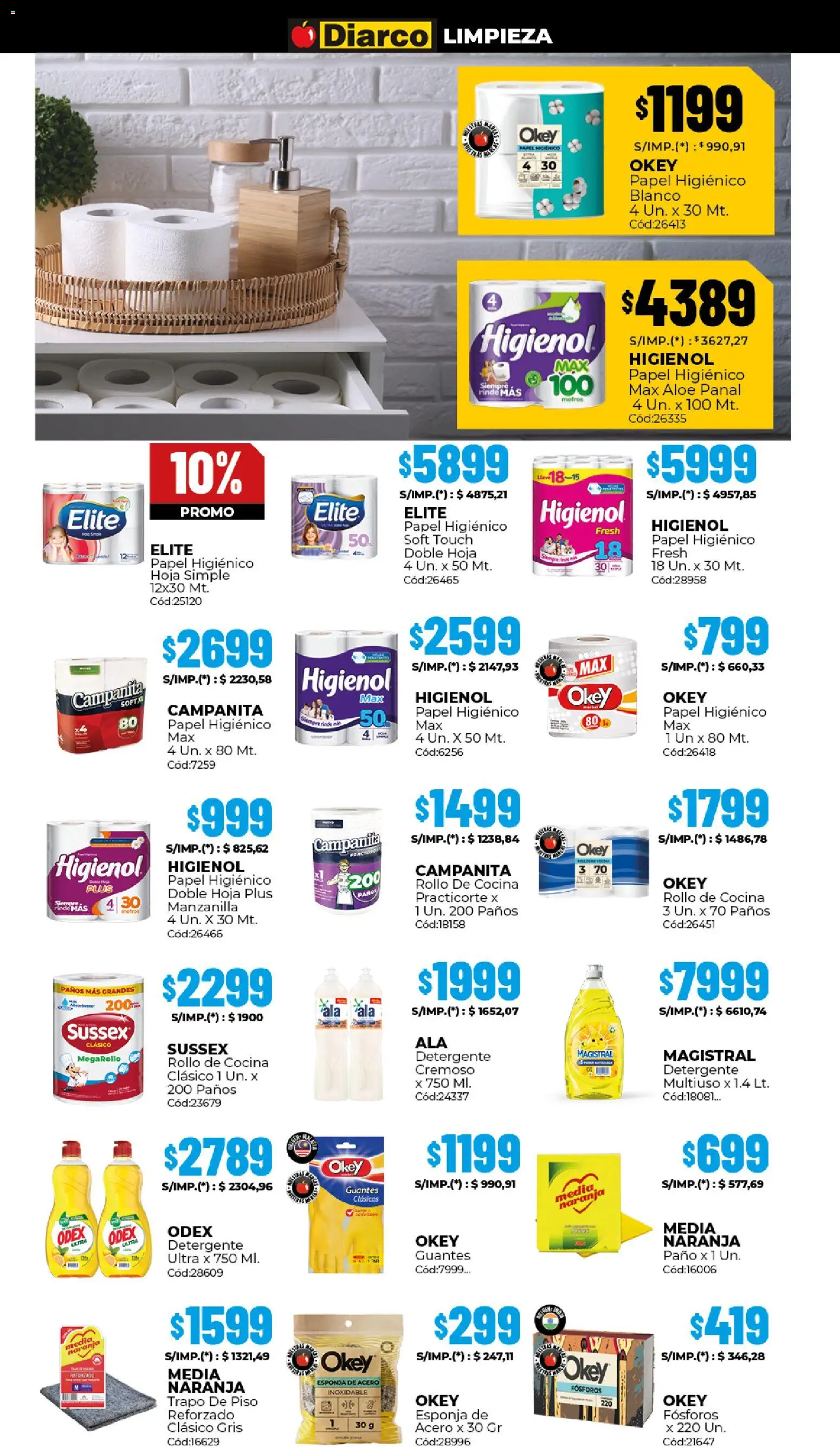 Diarco ofertas │ válido desde el 16.03.2026 | Página: 16 | Productos: Papel higiénico, Cocina, Detergente, Guantes