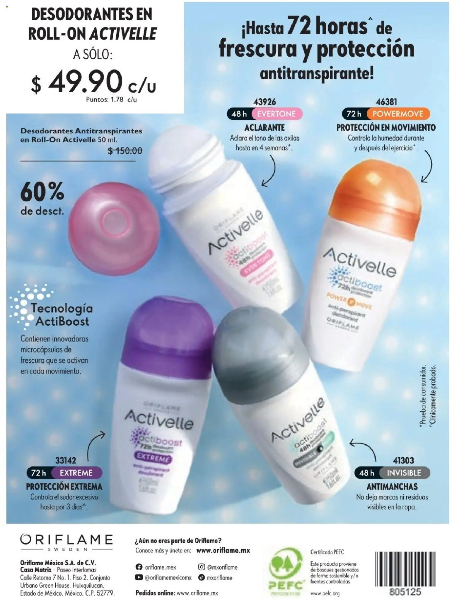 Nuevas ofertas de Oriflame válidas en toda la República Mexicana desde el 18.04.2026. ¡Encuentra las mejores ofertas en Oriflame campaña 6 2026! | Página: 132 | Productos: Antitranspirante, Conjunto, Aclarante