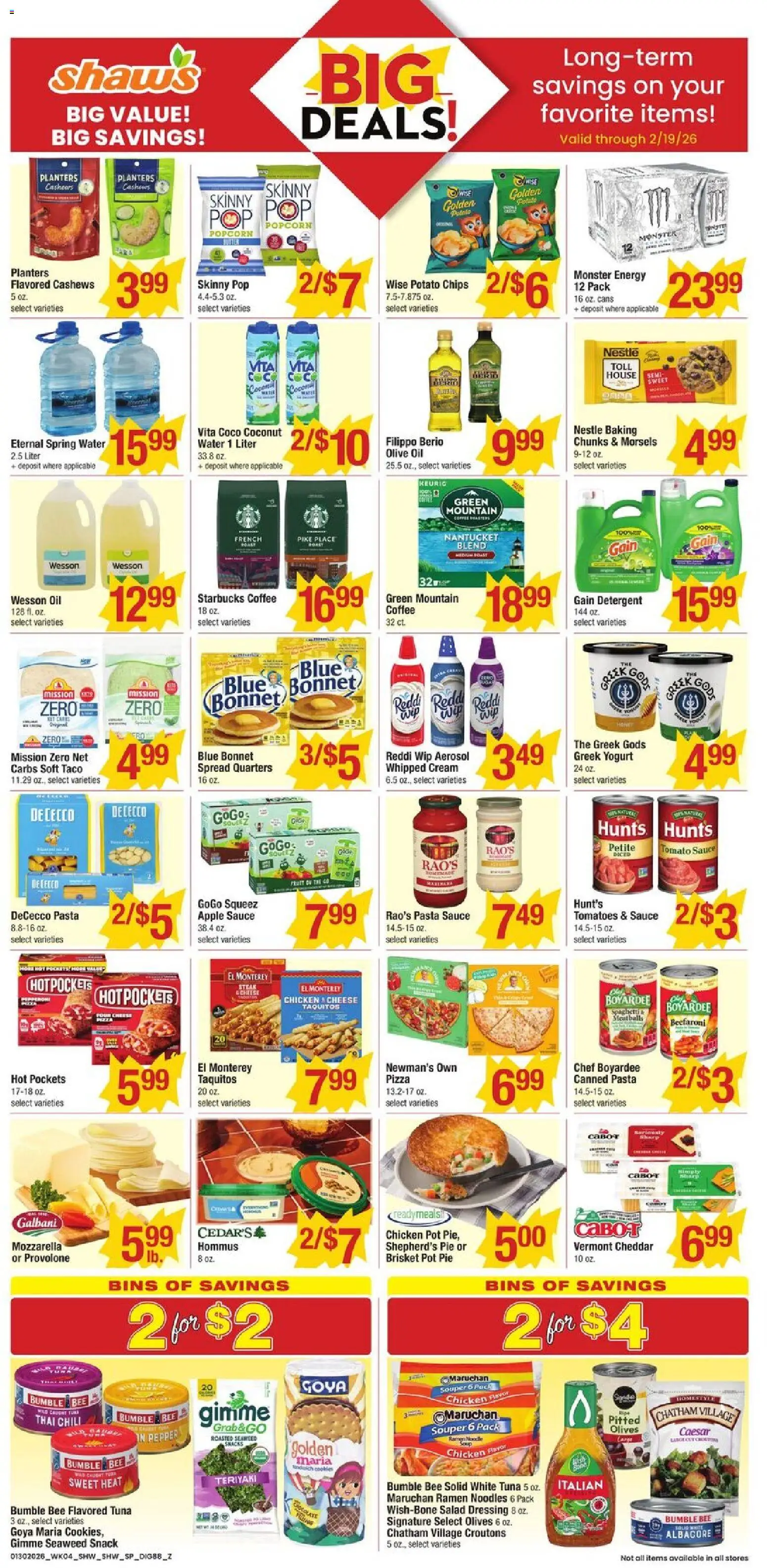 Shaw's Weekly Ad - RI - valid from 30.01.2026 | Page: 8 | Products: Cheese, Pasta, Water, Pepper