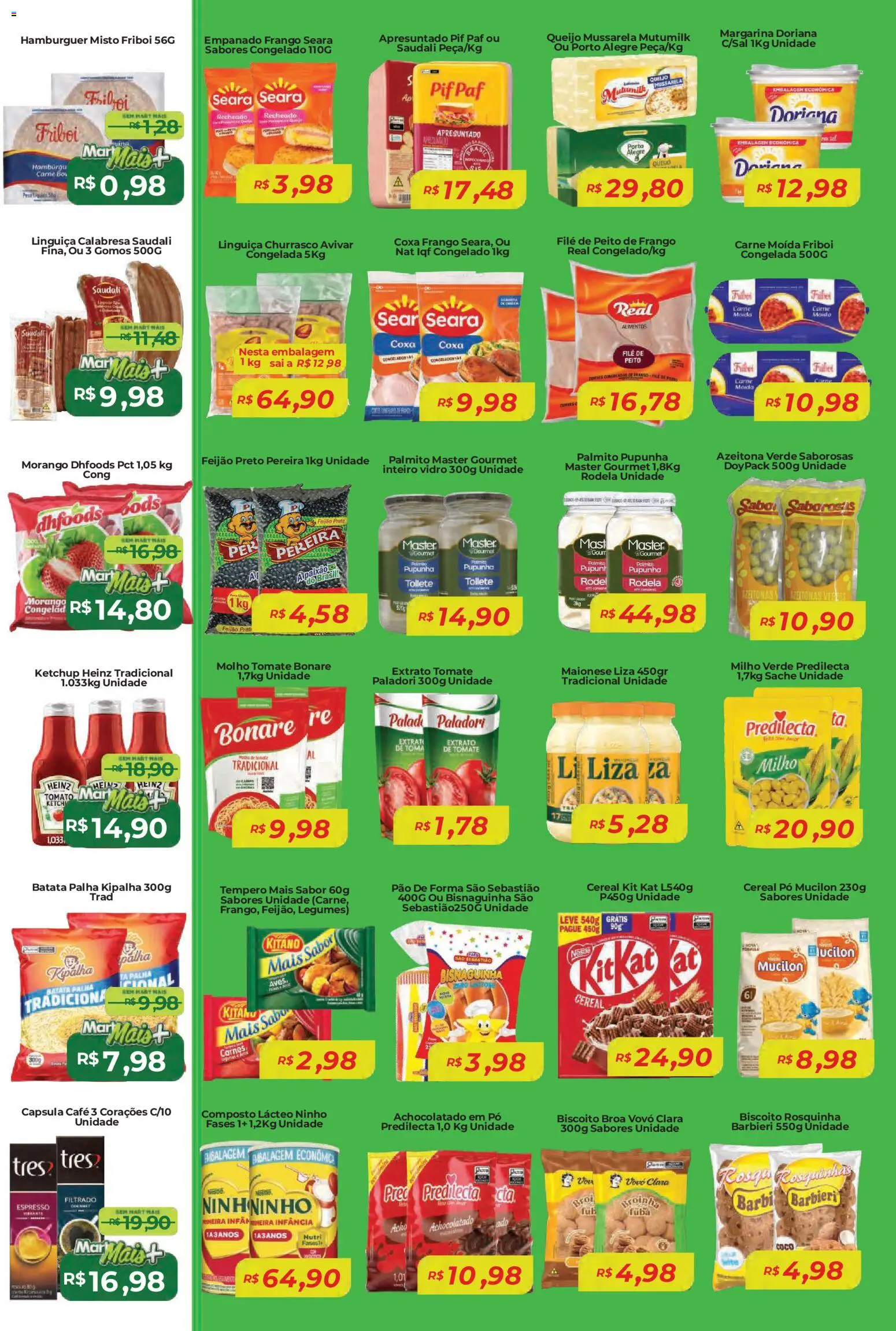 Mart Minas Folheto - válido de 23.10.2025 | Página: 2 | Produtos: Feijão, Achocolatado, Linguiça, Carne moída