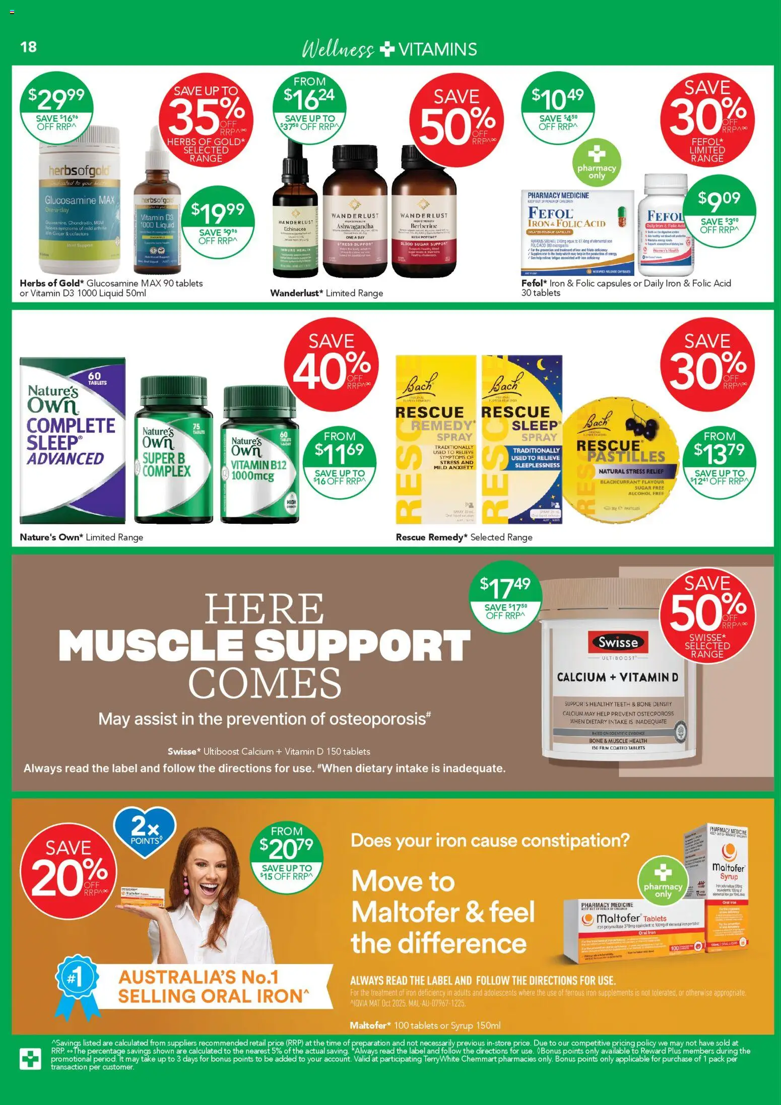 Terry White catalogue - valid from 16.04.2026 | Page: 18 | Products: Ginger, Sugar, Iron, Tablets