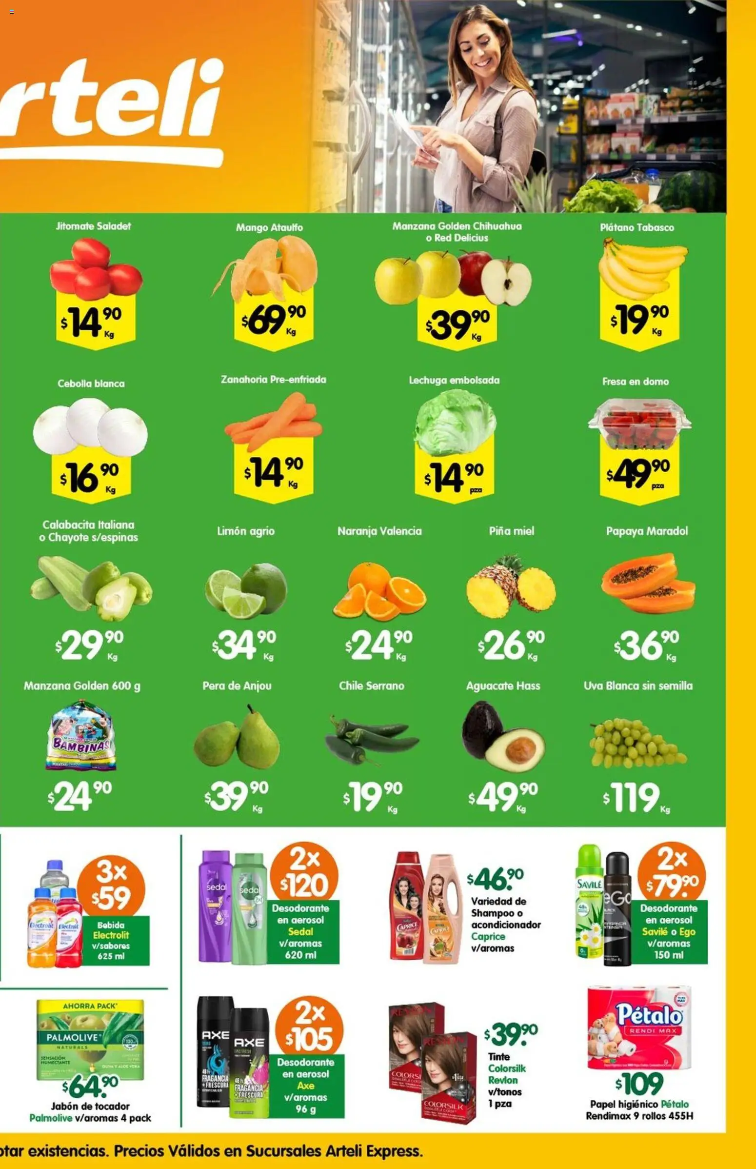 Nuevas ofertas de Arteli válidas en toda la República Mexicana desde el 27.01.2026. ¡Encuentra las mejores ofertas en Arteli folleto Express! | Página: 2 | Productos: Plátano, Manzana, Aguacate, Uva