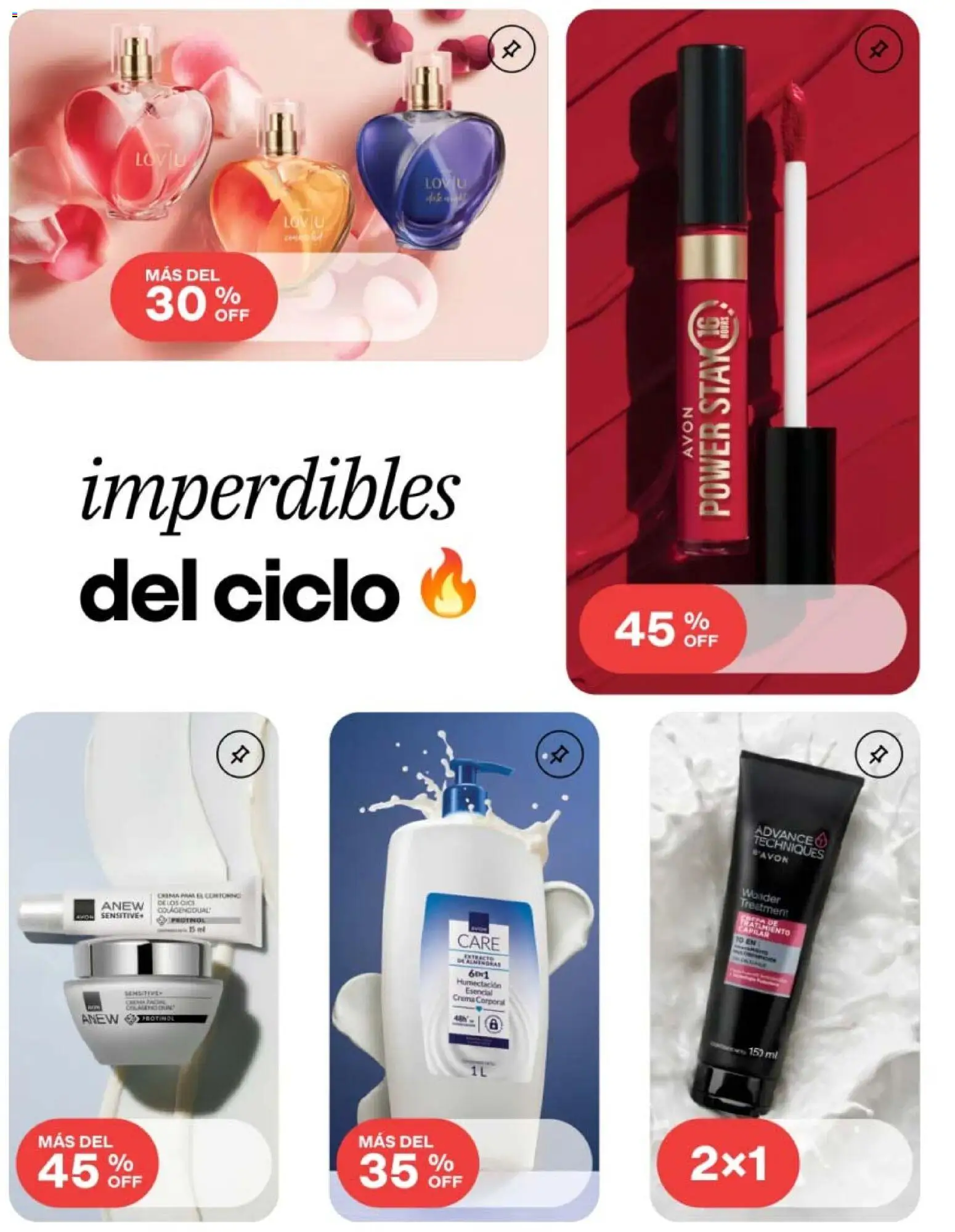 Nuevas ofertas de AVON válidas en toda la República Mexicana desde el 24.04.2026. ¡Encuentra las mejores ofertas en AVON campaña 7 2026! | Página: 2 | Productos: Crema, Contorno, Perfume, Crema corporal