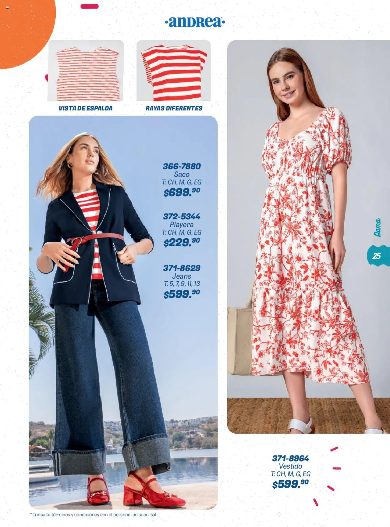 Nuevas ofertas de Andrea válidas en toda la República Mexicana desde el 22.06.2025. ¡Encuentra las mejores ofertas en Andrea catálogo Summer Time! | Página: 25 | Productos: Vestido, Playera