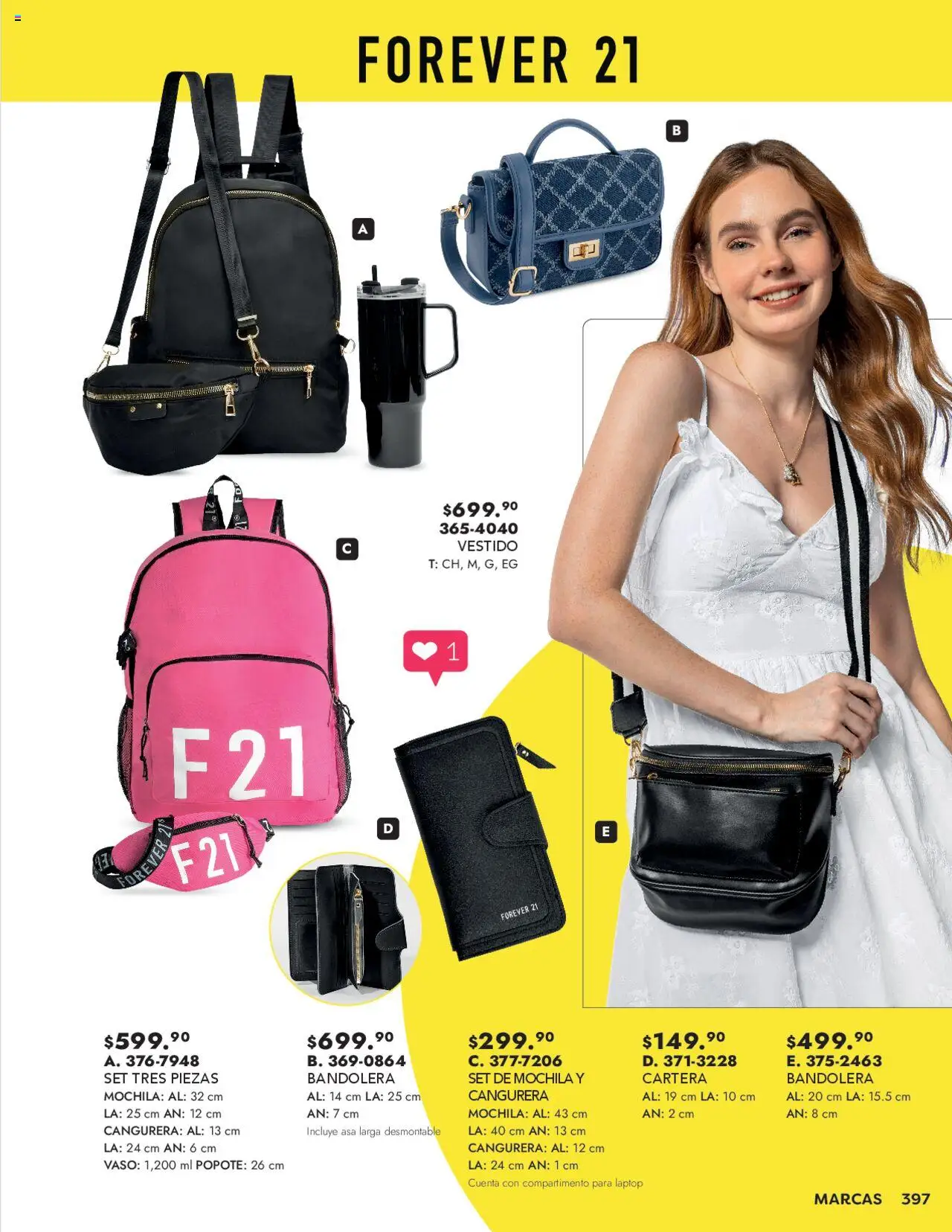 Nuevas ofertas de Andrea válidas en toda la República Mexicana desde el 23.06.2025. ¡Encuentra las mejores ofertas en Andrea catálogo Forever 21! | Página: 32 | Productos: Mochila, Vestido, Cangurera
