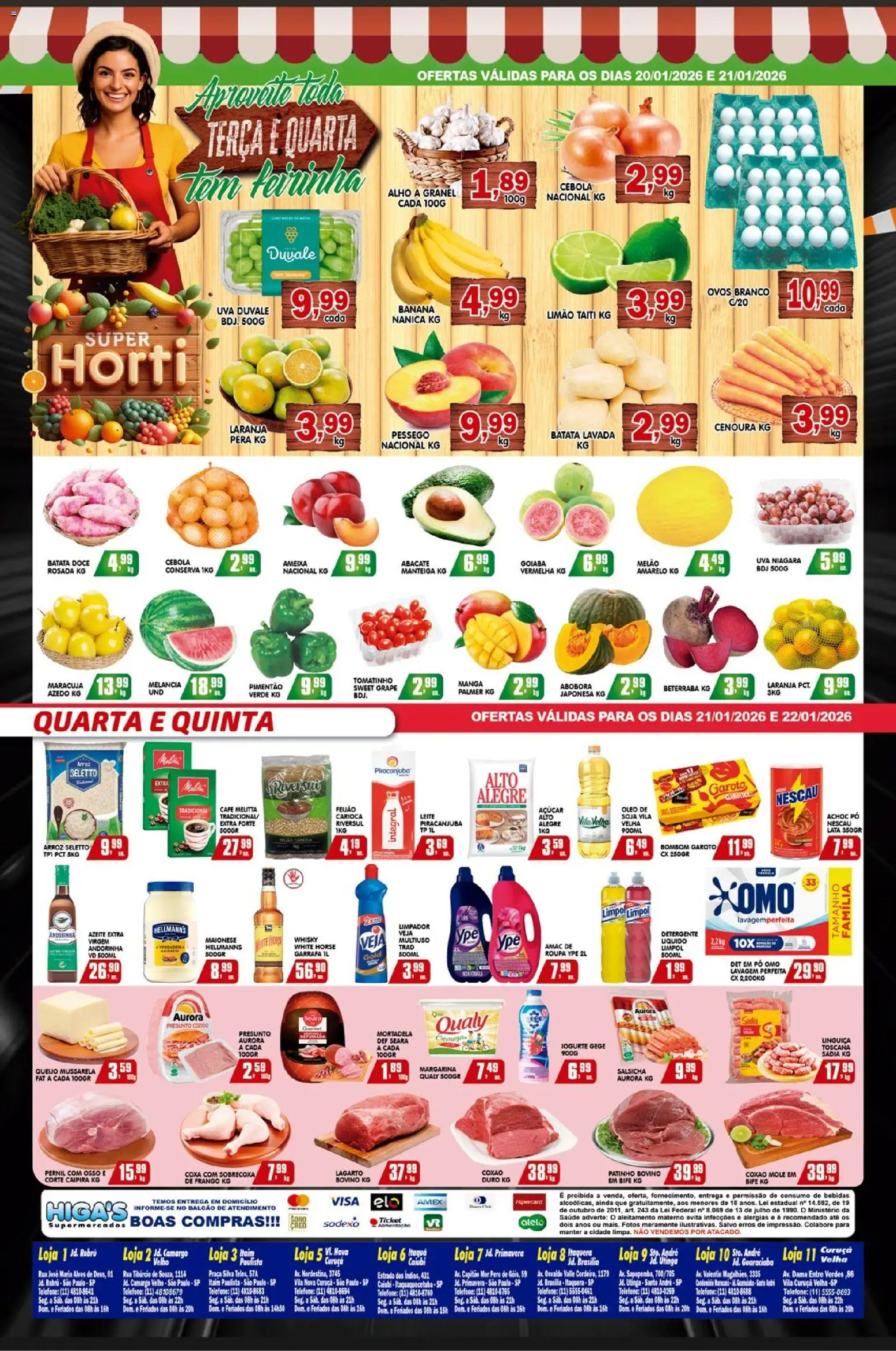 Higa's Supermercado Folheto - válido de 21.01.2026 | Página: 4 | Produtos: Melancia, Salsicha, Óleo, Café