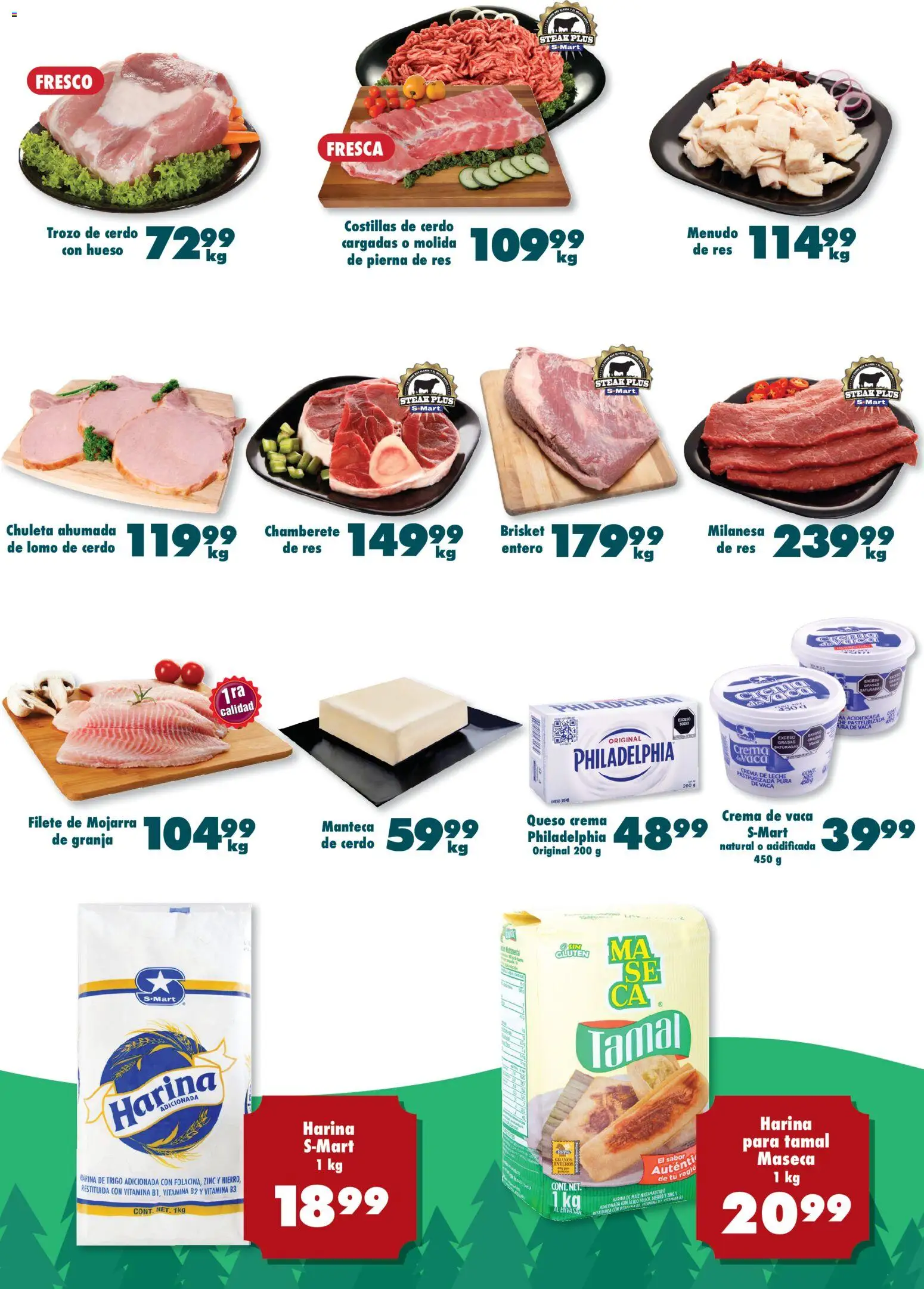 Nuevas ofertas de S-Mart válidas en toda la República Mexicana desde el 09.12.2025. ¡Encuentra las mejores ofertas en S-Mart folleto Juárez! | Página: 4 | Productos: Crema de leche, Queso crema, Leche, Cerdo