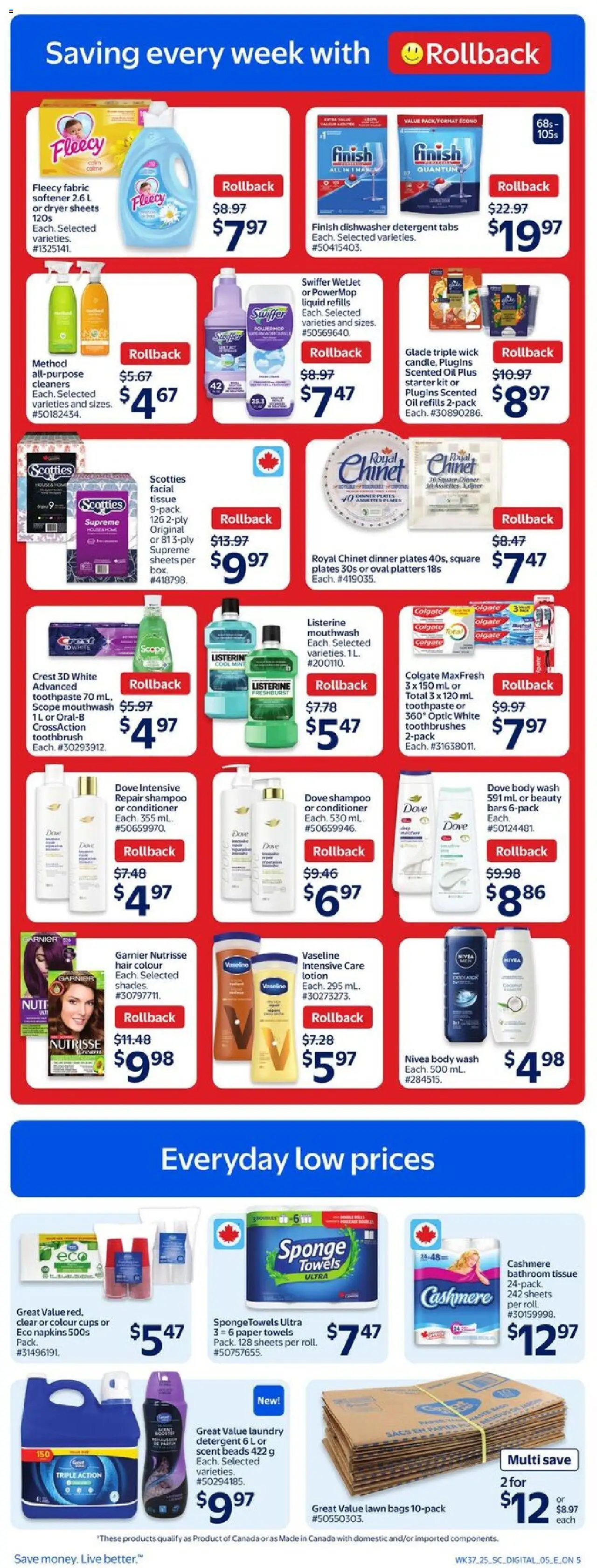 Walmart flyer valid from 09.10.2025 | Page: 12 | Products: Dryer, Shampoo, Conditioner, Mouthwash