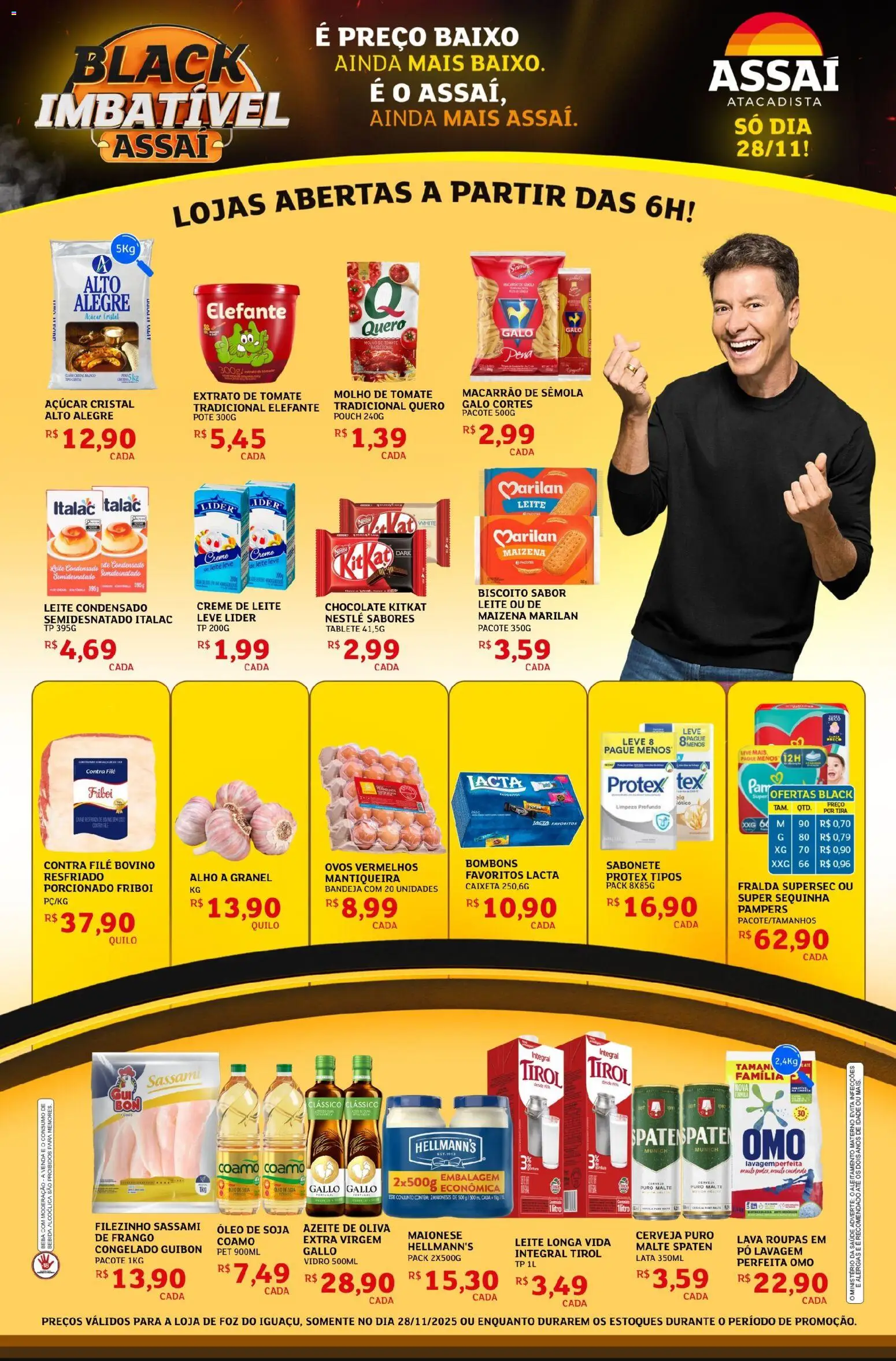 Assaí Atacadista Folheto - válido de 28.11.2025 | Página: 1 | Produtos: Pó, Molho de tomate, Ovos, Leite condensado